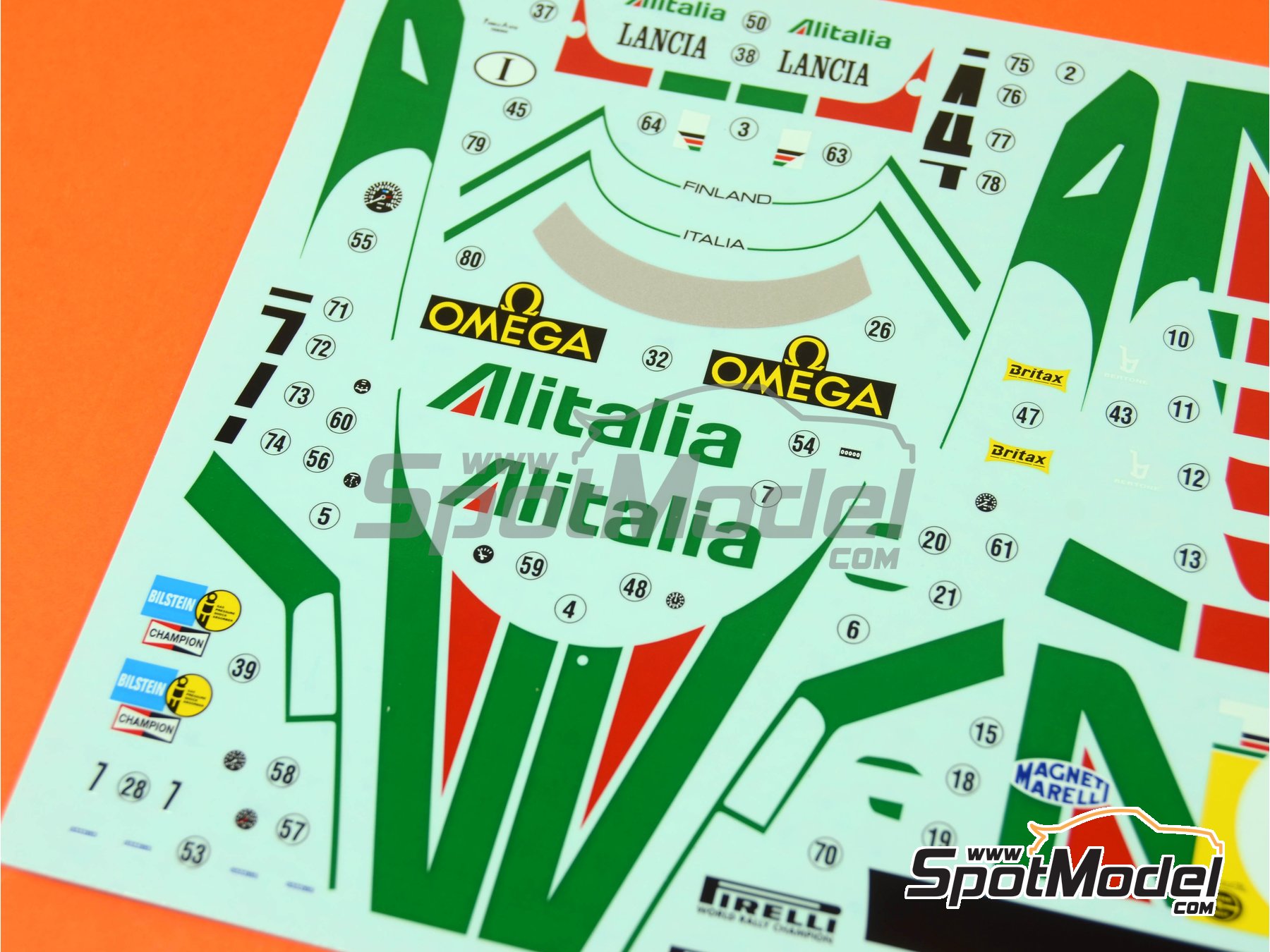 Image 11: Lancia Stratos HF sponsored by Alitalia - Safari Rally 1977 | Car scale model kit in 1/24 scale manufactured by Hasegawa (ref.&nbsp;25036, also 4967834252363 and CR-36)