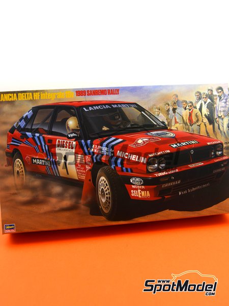 Lancia Delta HF Integrale 16v Martini International Racing Team - Sanremo Rally 1989 | Model car kit in 1/24 scale manufactured by Hasegawa (ref.&nbsp;25208) image