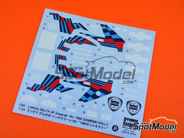 Image 6: Lancia Delta HF Integrale 16v Martini International Racing Team - Sanremo Rally 1989 | Model car kit in 1/24 scale manufactured by Hasegawa (ref.&nbsp;25208)