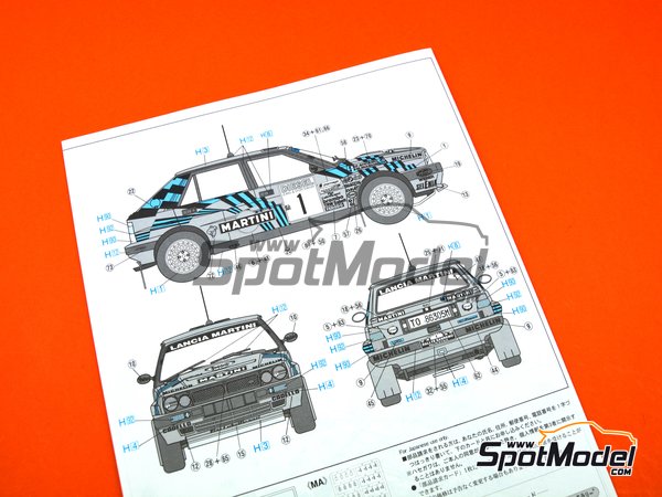 Image 14: Lancia Delta HF Integrale 16v Martini International Racing Team - Sanremo Rally 1989 | Model car kit in 1/24 scale manufactured by Hasegawa (ref.&nbsp;25208)