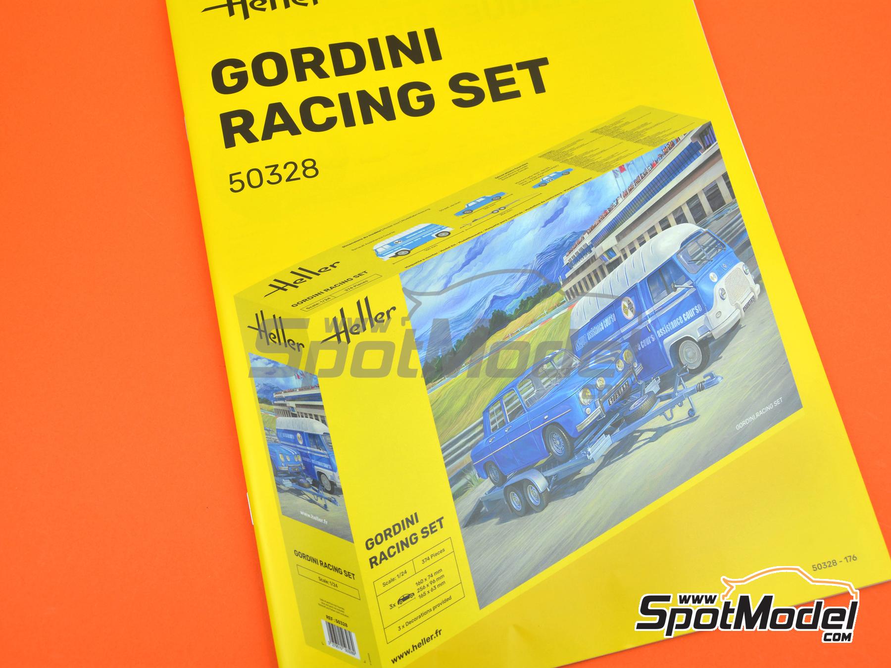 Image 17: Renault Estafette and Renault R8 Gordini Gordini Racing Team | Car scale model kit in 1/24 scale manufactured by Heller (ref.&nbsp;50328, also 3279510503289)