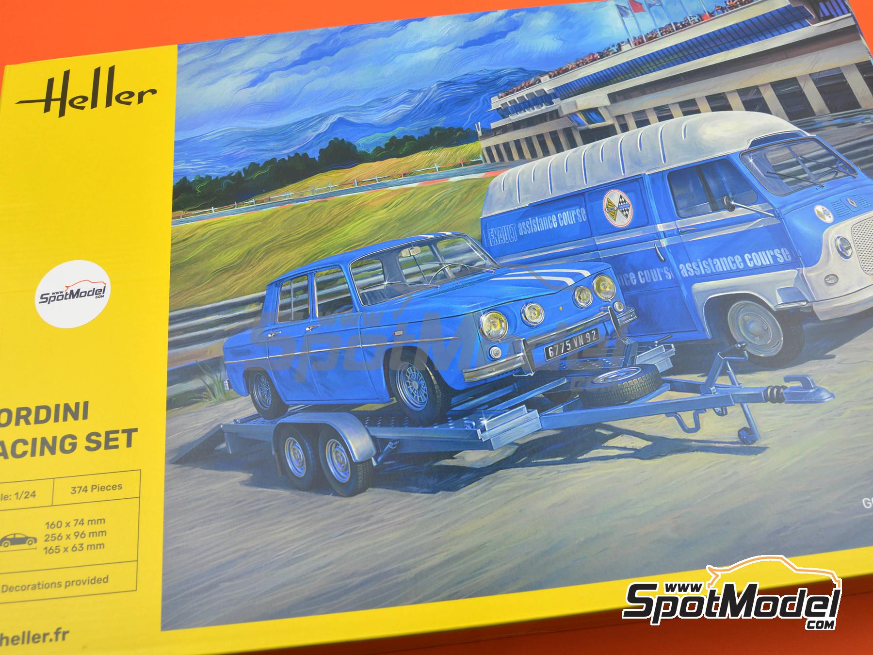 Image 23: Renault Estafette and Renault R8 Gordini Gordini Racing Team | Car scale model kit in 1/24 scale manufactured by Heller (ref.&nbsp;50328, also 3279510503289)