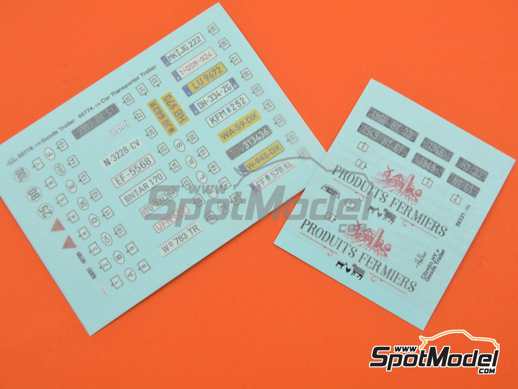 Image 3: Citroën HY and goods trailer | Van scale model kit in 1/24 scale manufactured by Heller (ref. 50331, also 3279510503319)