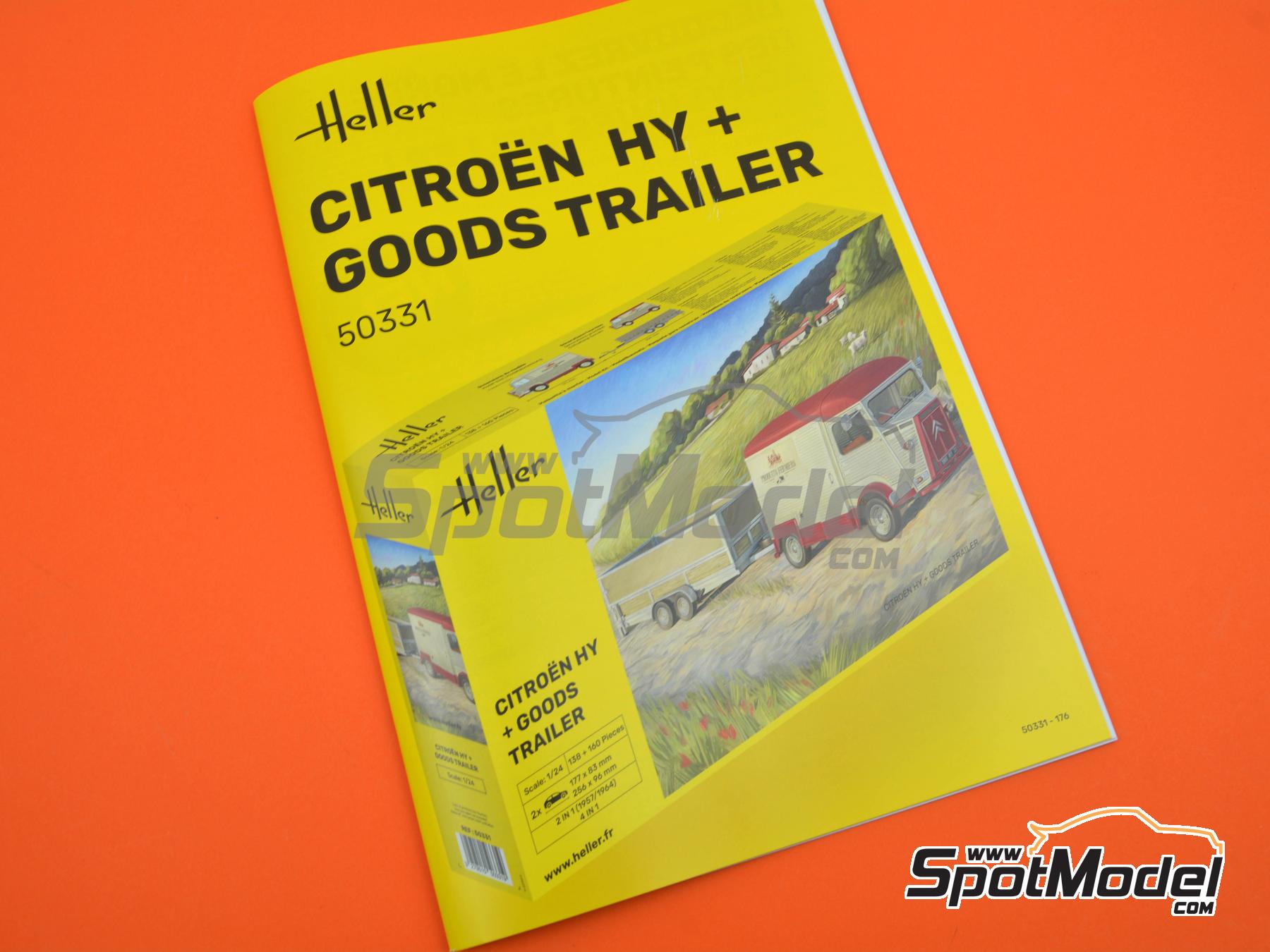 Image 12: Citroën HY and goods trailer | Van scale model kit in 1/24 scale manufactured by Heller (ref. 50331, also 3279510503319)