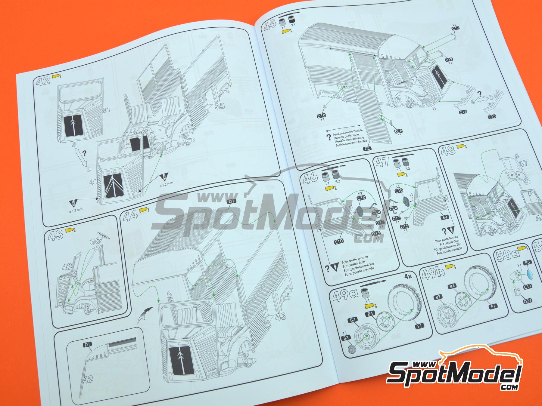 Image 14: Citroën HY and goods trailer | Van scale model kit in 1/24 scale manufactured by Heller (ref. 50331, also 3279510503319)