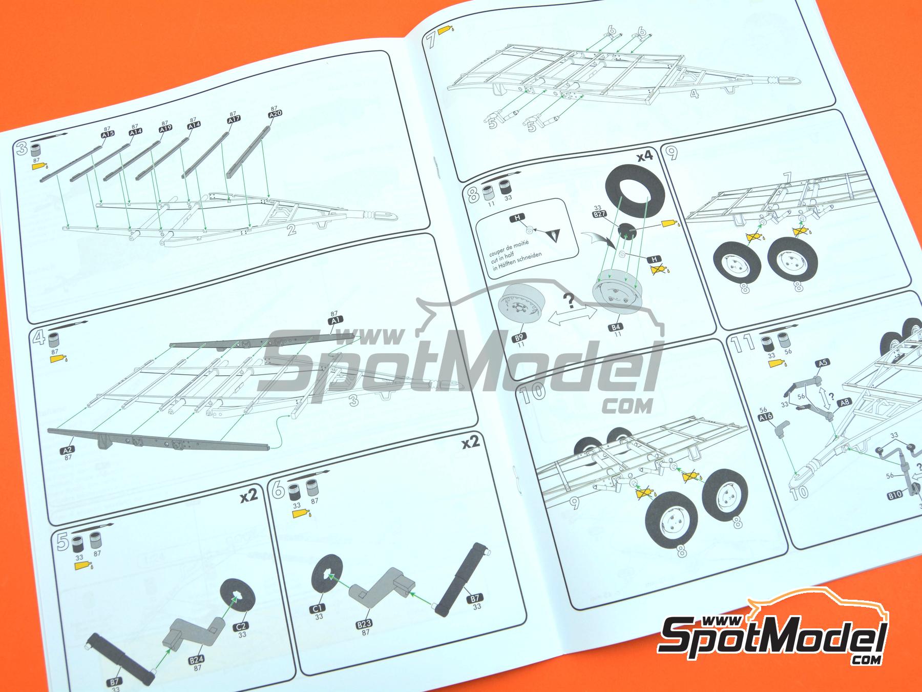 Image 16: Citroën HY and goods trailer | Van scale model kit in 1/24 scale manufactured by Heller (ref. 50331, also 3279510503319)