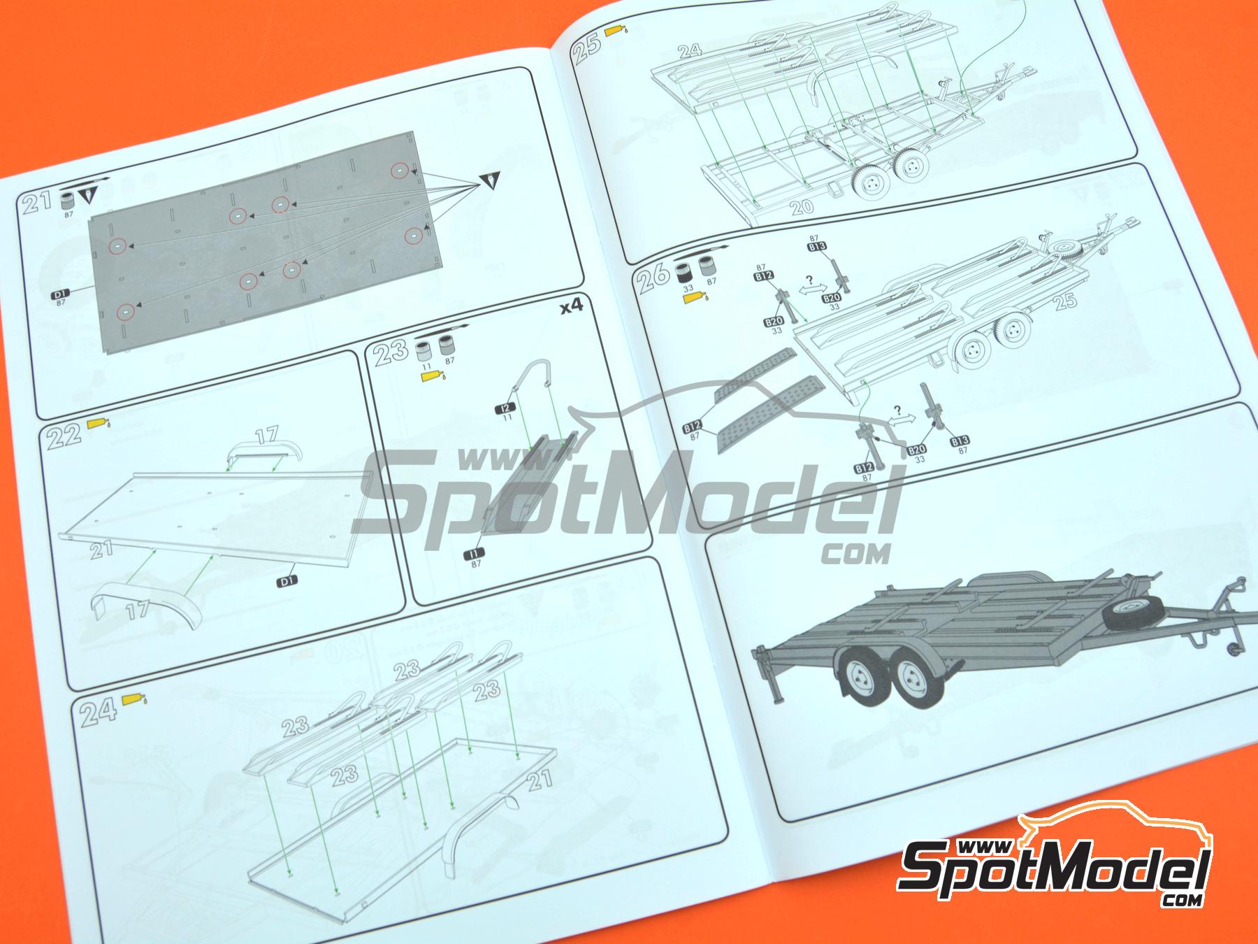 Image 17: Citroën HY and goods trailer | Van scale model kit in 1/24 scale manufactured by Heller (ref. 50331, also 3279510503319)