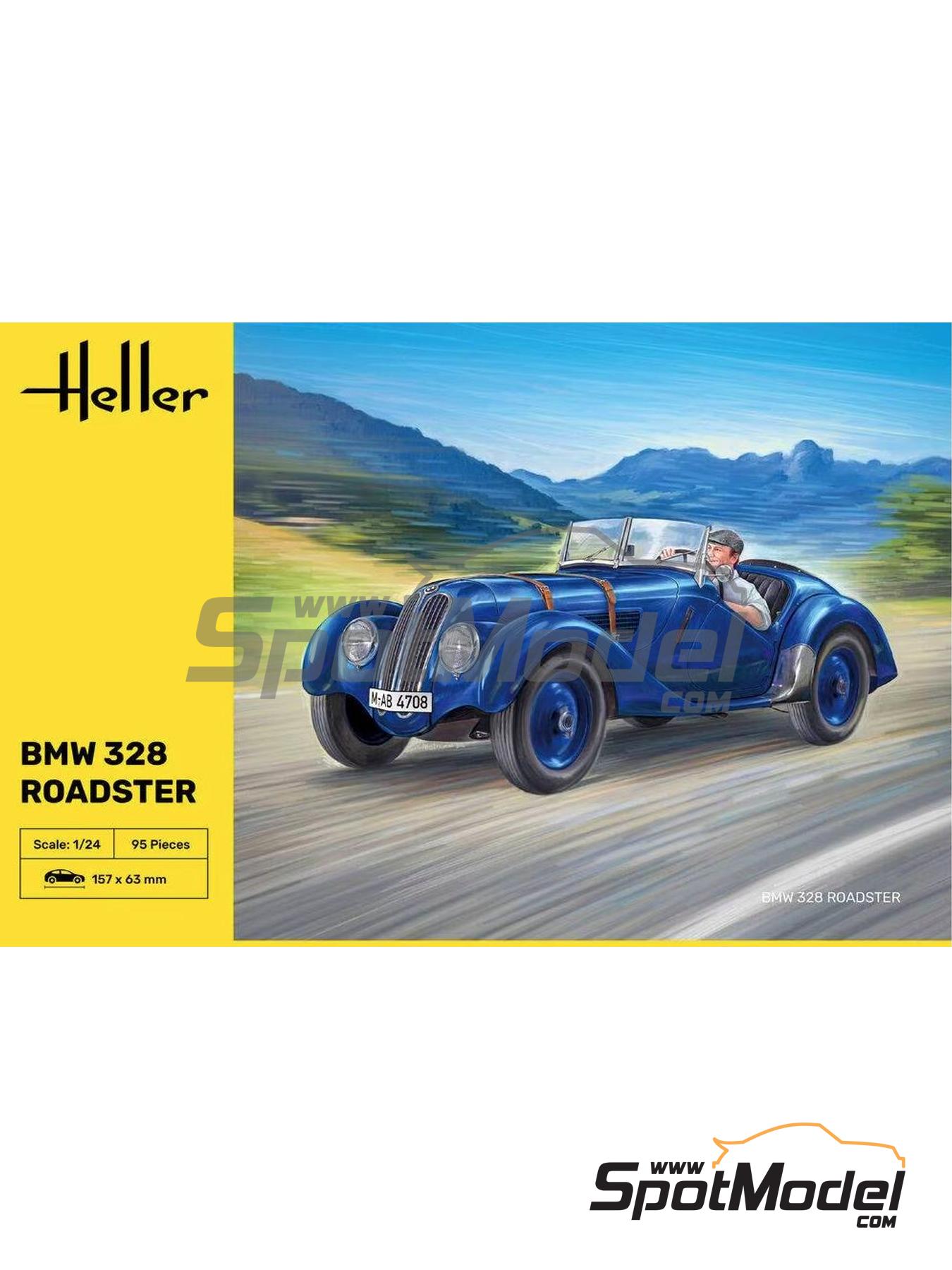 BMW 328 Roadster -  1937 | Maqueta de coche en escala 1/24 fabricado por Heller (ref. 80701, tambien 3279510807011) image