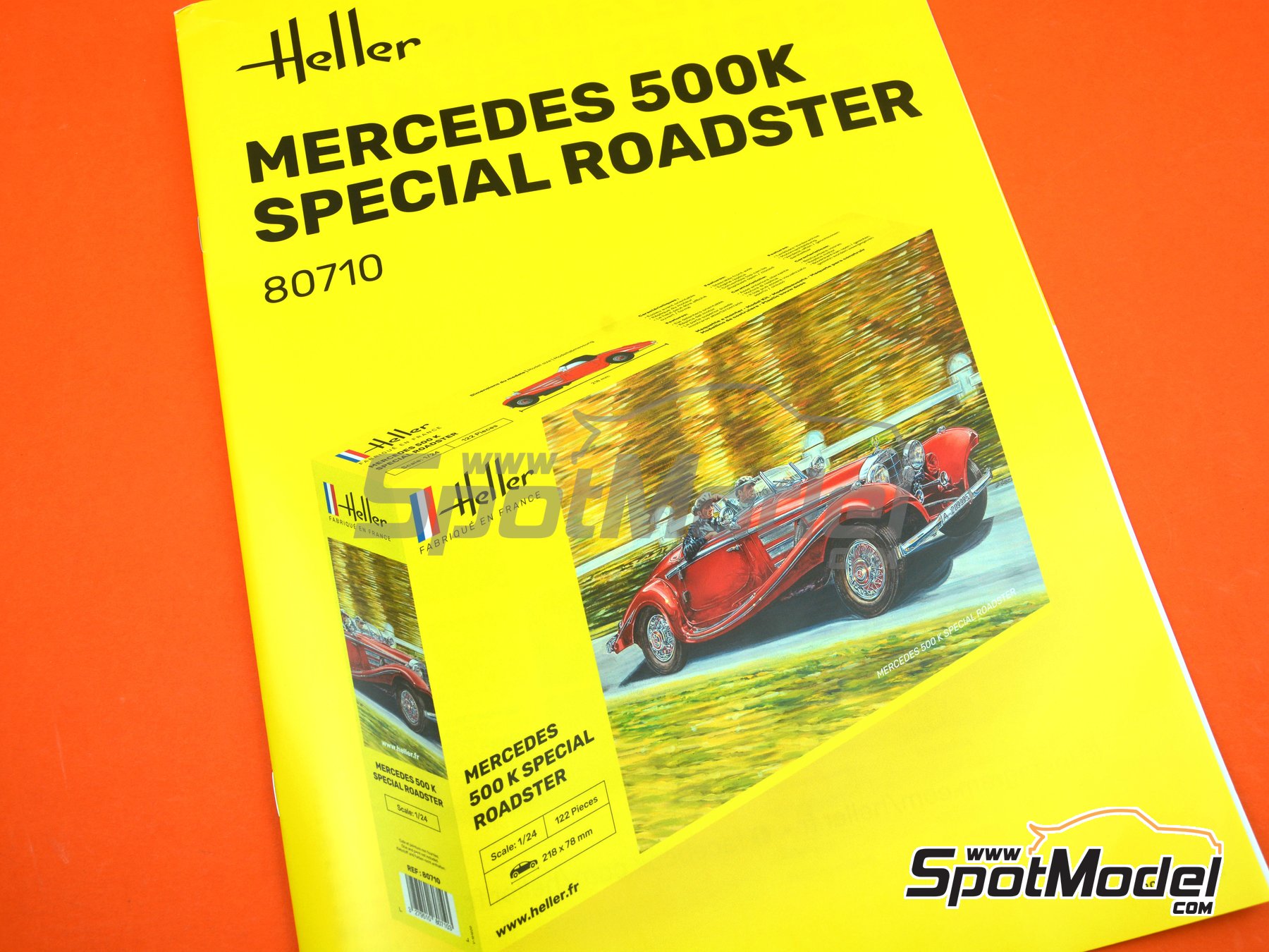 Image 11: Mercedes 500 K Special Roadster -  1934 | Maqueta de coche en escala 1/24 fabricado por Heller (ref. 80710, tambien 3279510807103)