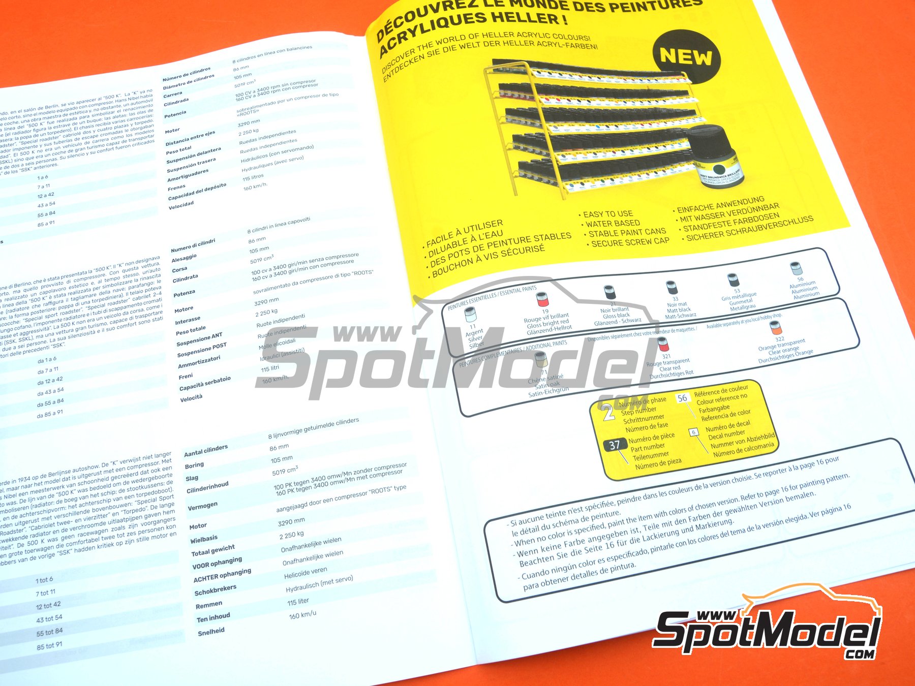 Image 12: Mercedes 500 K Special Roadster -  1934 | Maqueta de coche en escala 1/24 fabricado por Heller (ref. 80710, tambien 3279510807103)