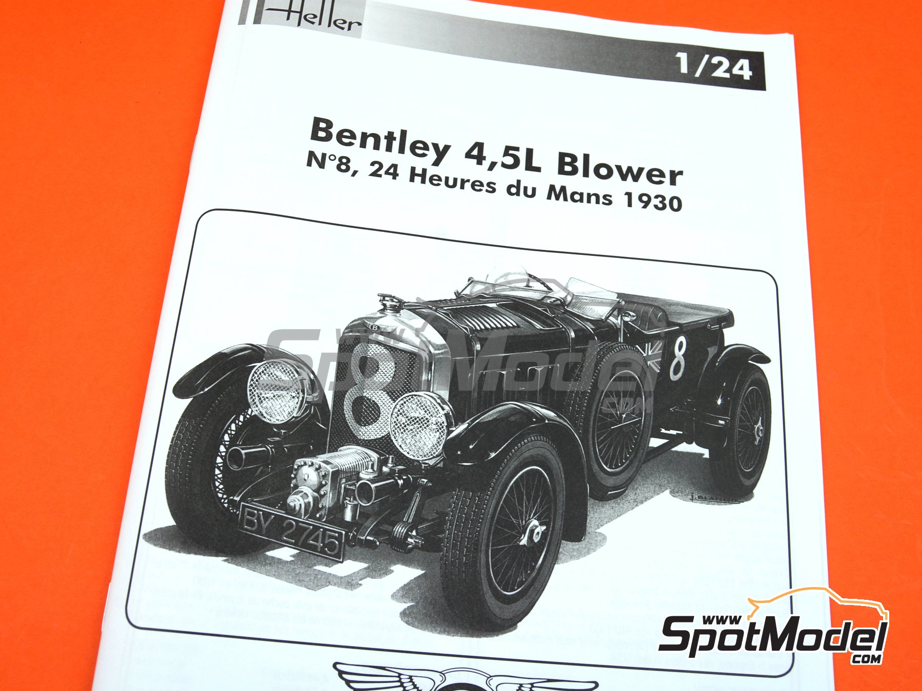 Image 8: Bentley 4.5L Blower - 24 Hours Le Mans 1930 | Car scale model kit in 1/24 scale manufactured by Heller (ref.&nbsp;80722, also 3279510807226)