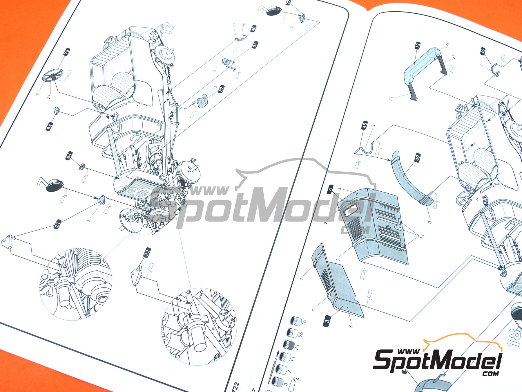 Image 11: Bentley 4.5L Blower - 24 Hours Le Mans 1930 | Car scale model kit in 1/24 scale manufactured by Heller (ref.&nbsp;80722, also 3279510807226)