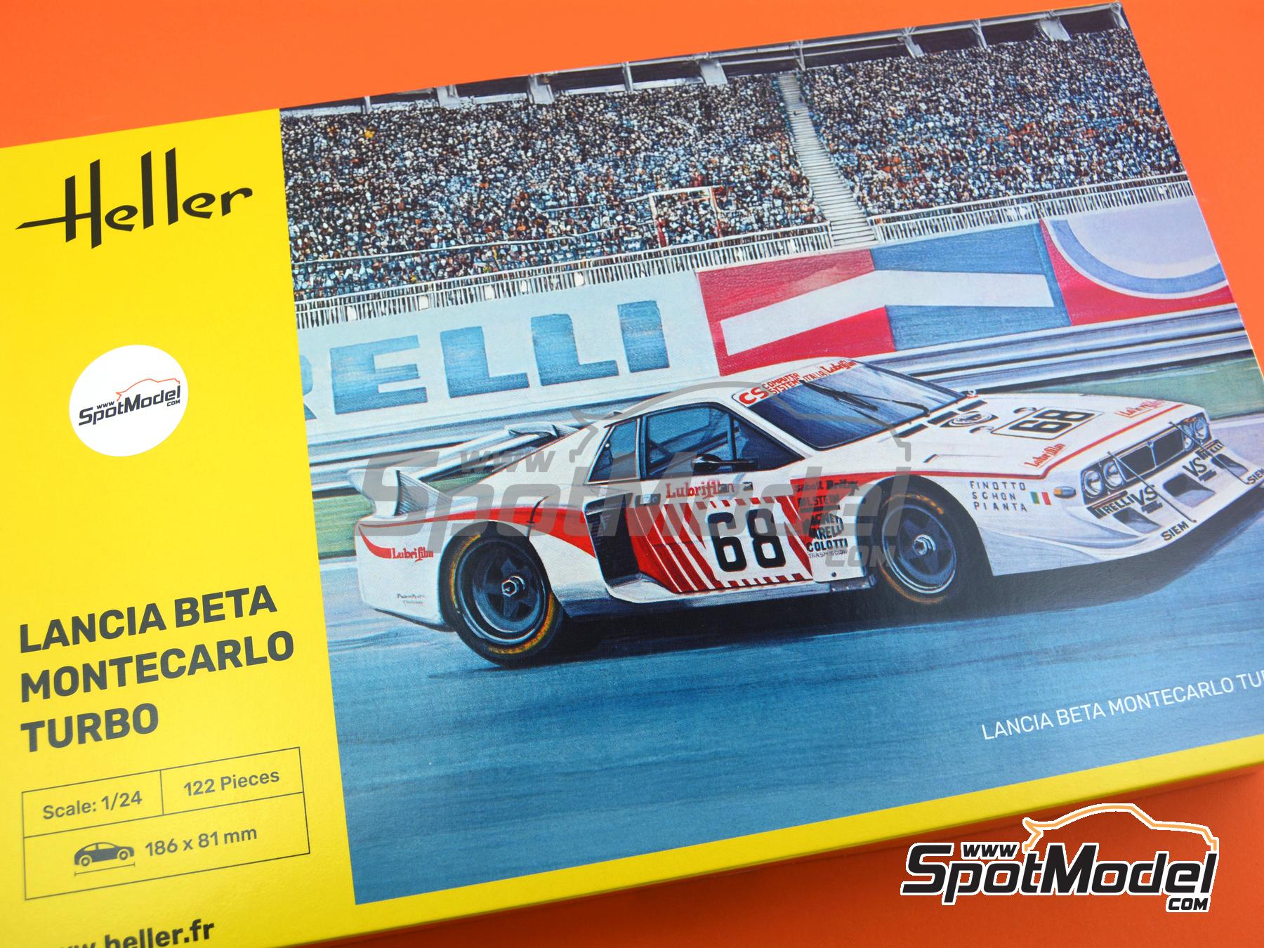 Image 16: Lancia Beta Montecarlo Turbo Jolly Club Team sponsored by Lubrifilm, CS Computer Systems - 24 Hours Le Mans 1981 | Car scale model kit in 1/24 scale manufactured by Heller (ref.&nbsp;80741, also 3279510807417)
