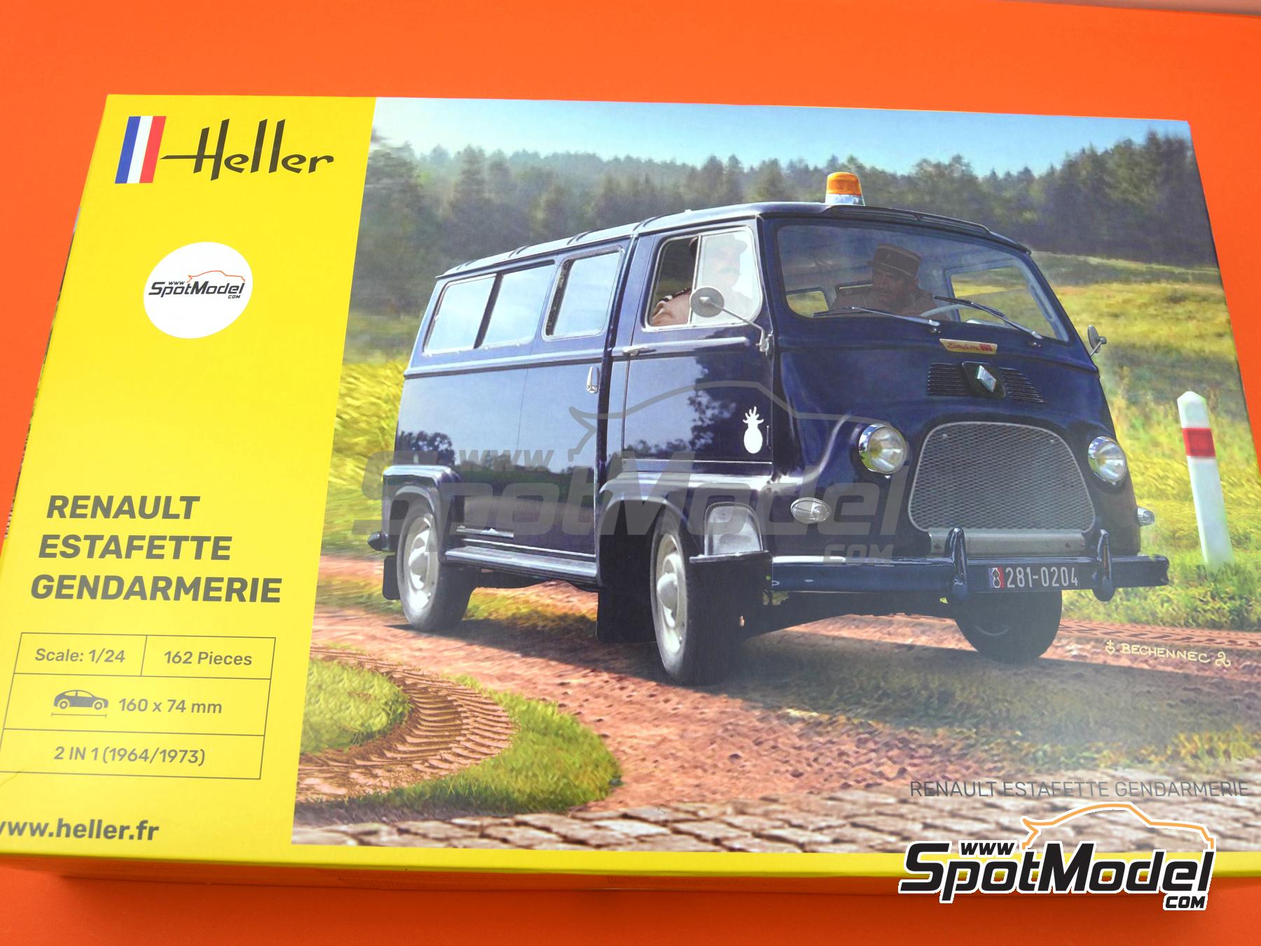 Image 9: Renault Estafette Gendarmerie | Van scale model kit in 1/24 scale manufactured by Heller (ref.&nbsp;80742, also 3279510807424)