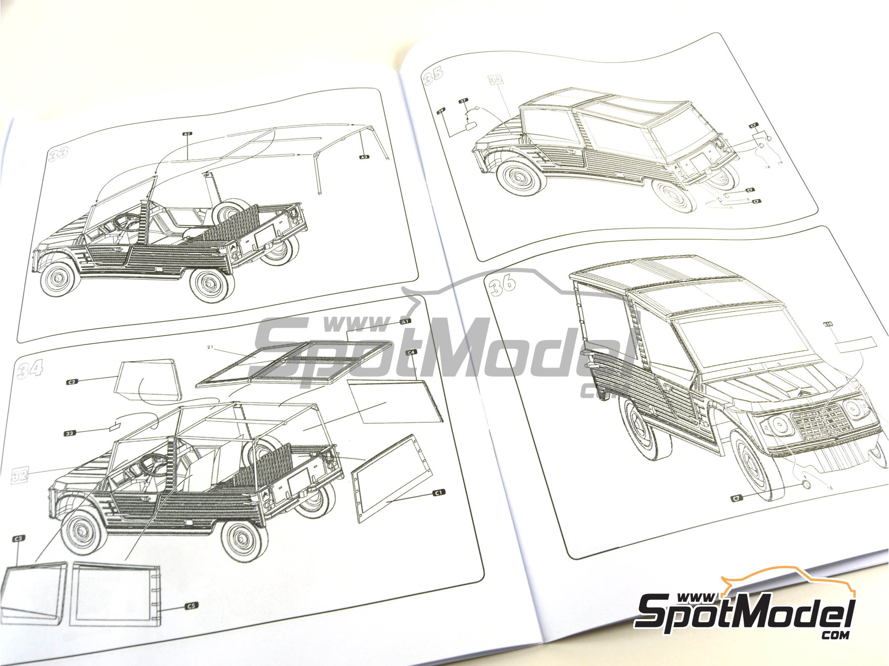 Image 13: Citroën Mehari | Maqueta de coche en escala 1/24 fabricado por Heller (ref. 80760, tambien 3279510807608)