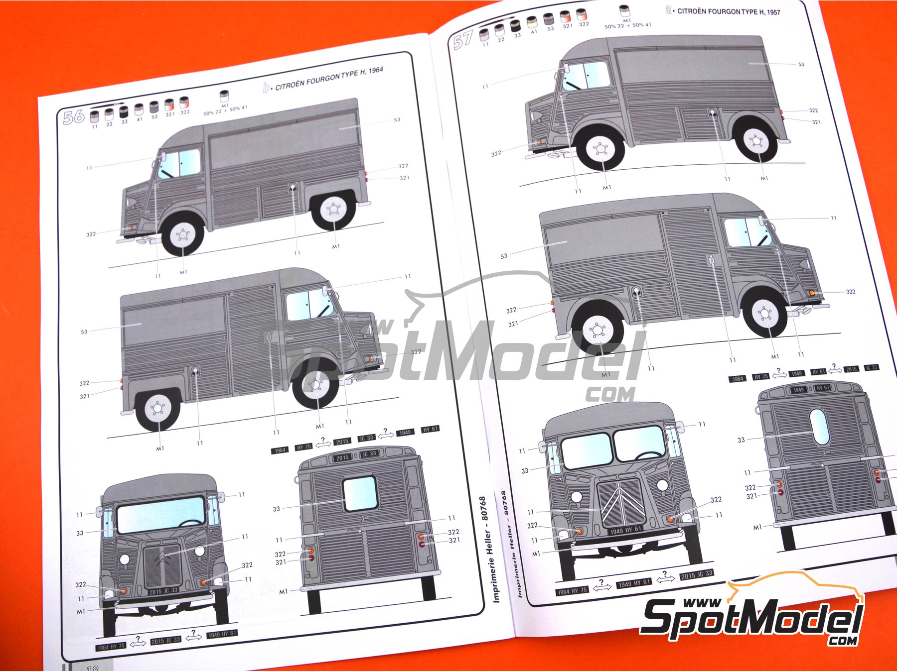 Image 10: Citro&euml;n Type H | Maqueta de furgoneta en escala&nbsp;1/24 fabricado por Heller (ref.&nbsp;80768, tambien 3279510807684)
