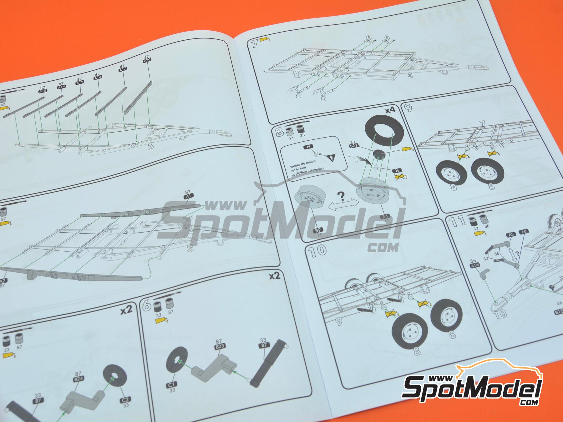 Image 9: Remolque de transporte de automóviles | Maqueta de remolque en escala 1/24 fabricado por Heller (ref. 80774, tambien 3279510807745)