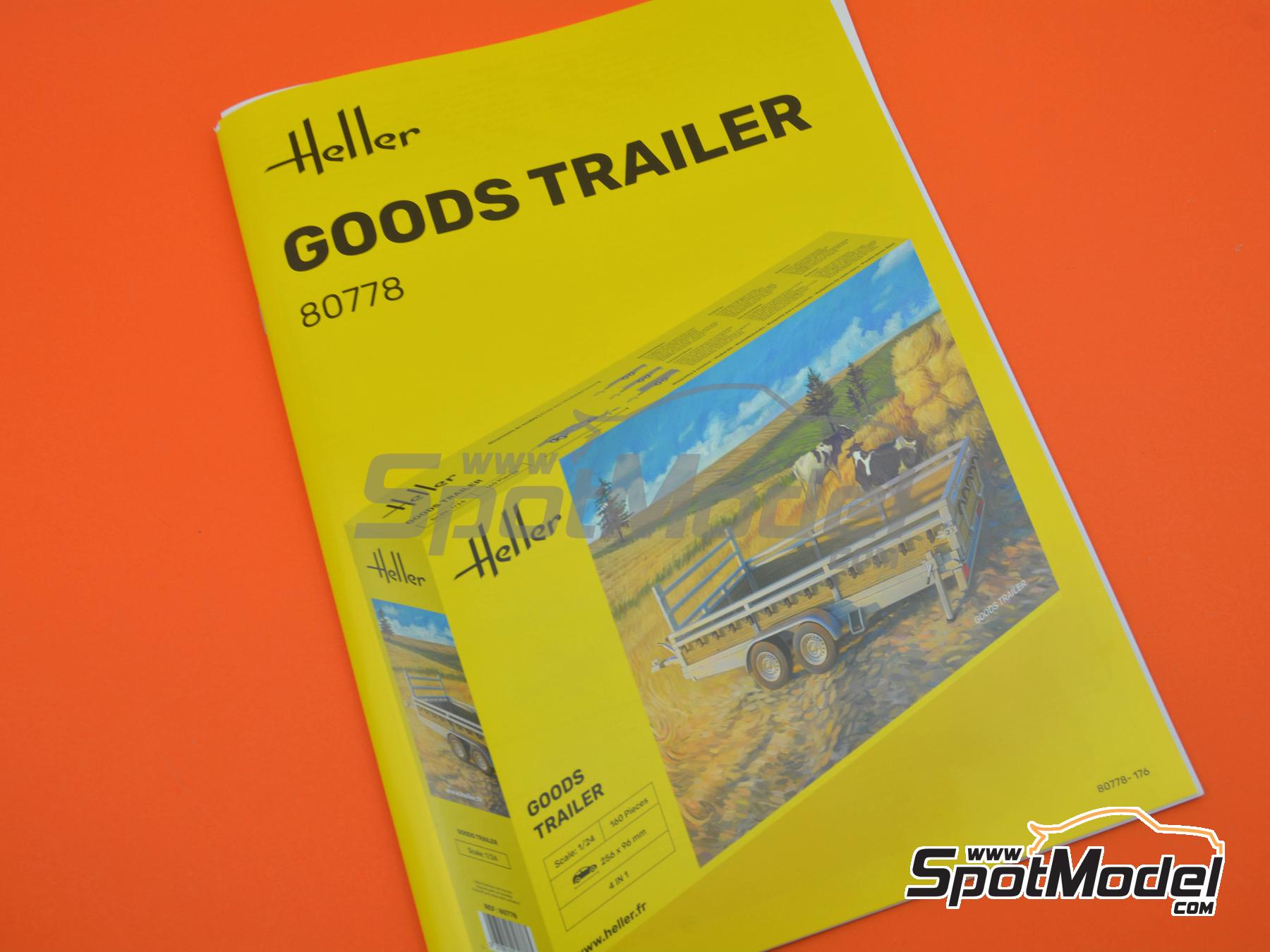 Image 9: Goods Trailer | Trailer scale model kit in 1/24 scale manufactured by Heller (ref. 80778, also 3279510807783)