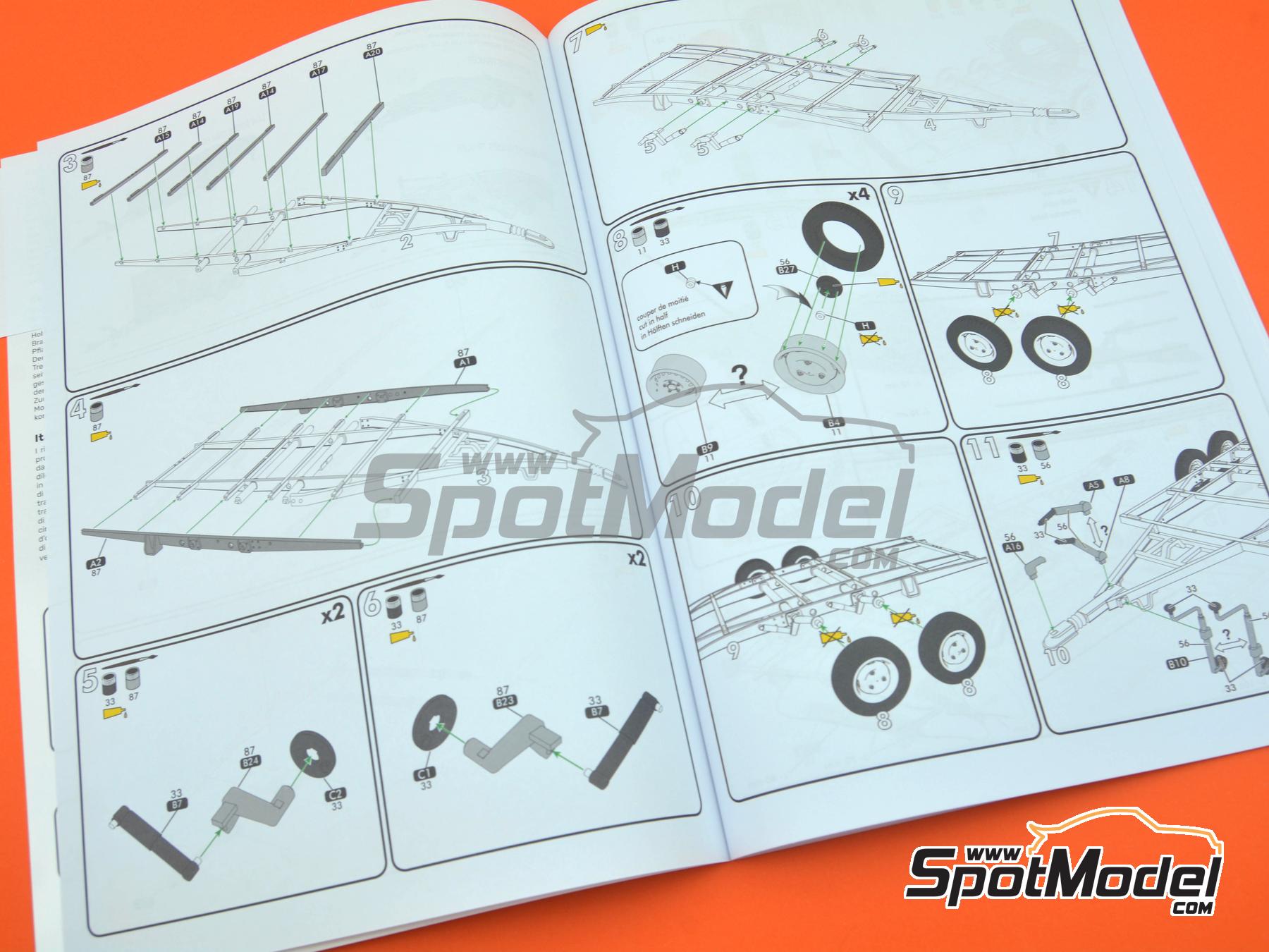 Image 10: Goods Trailer | Trailer scale model kit in 1/24 scale manufactured by Heller (ref. 80778, also 3279510807783)