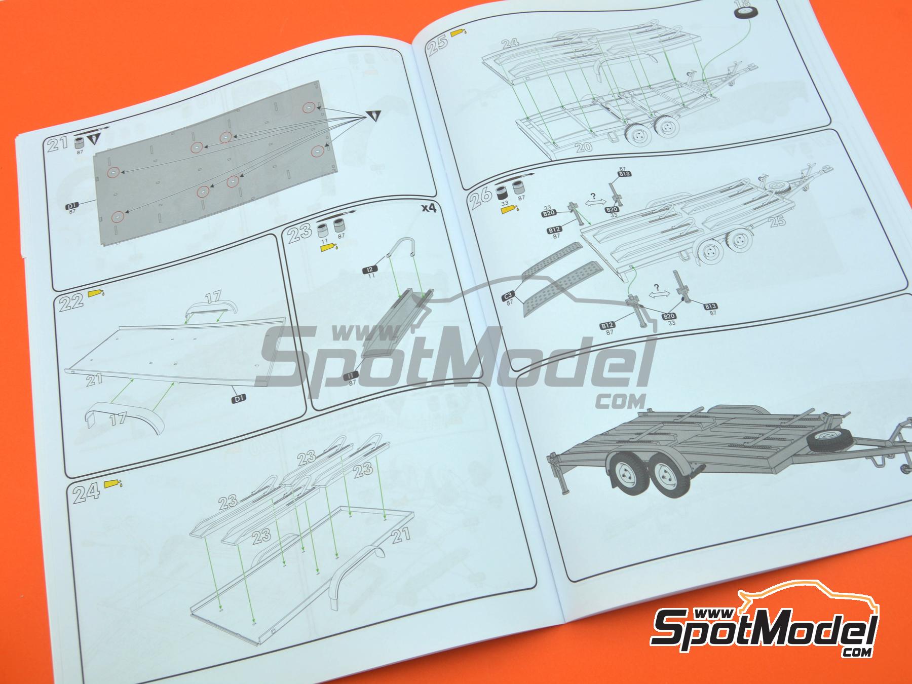 Image 11: Goods Trailer | Trailer scale model kit in 1/24 scale manufactured by Heller (ref. 80778, also 3279510807783)