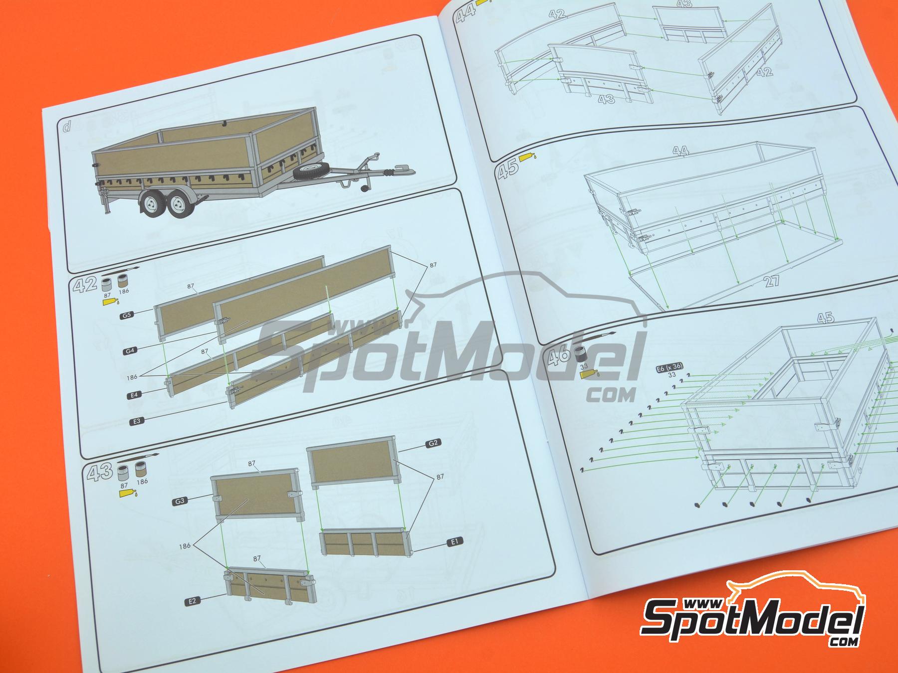 Image 12: Goods Trailer | Trailer scale model kit in 1/24 scale manufactured by Heller (ref. 80778, also 3279510807783)