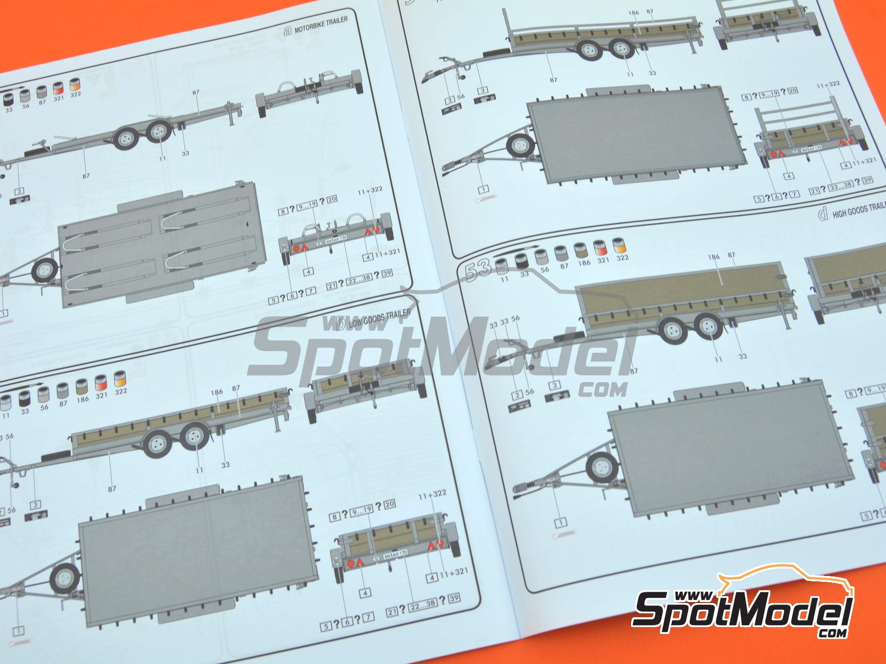 Image 13: Goods Trailer | Trailer scale model kit in 1/24 scale manufactured by Heller (ref. 80778, also 3279510807783)