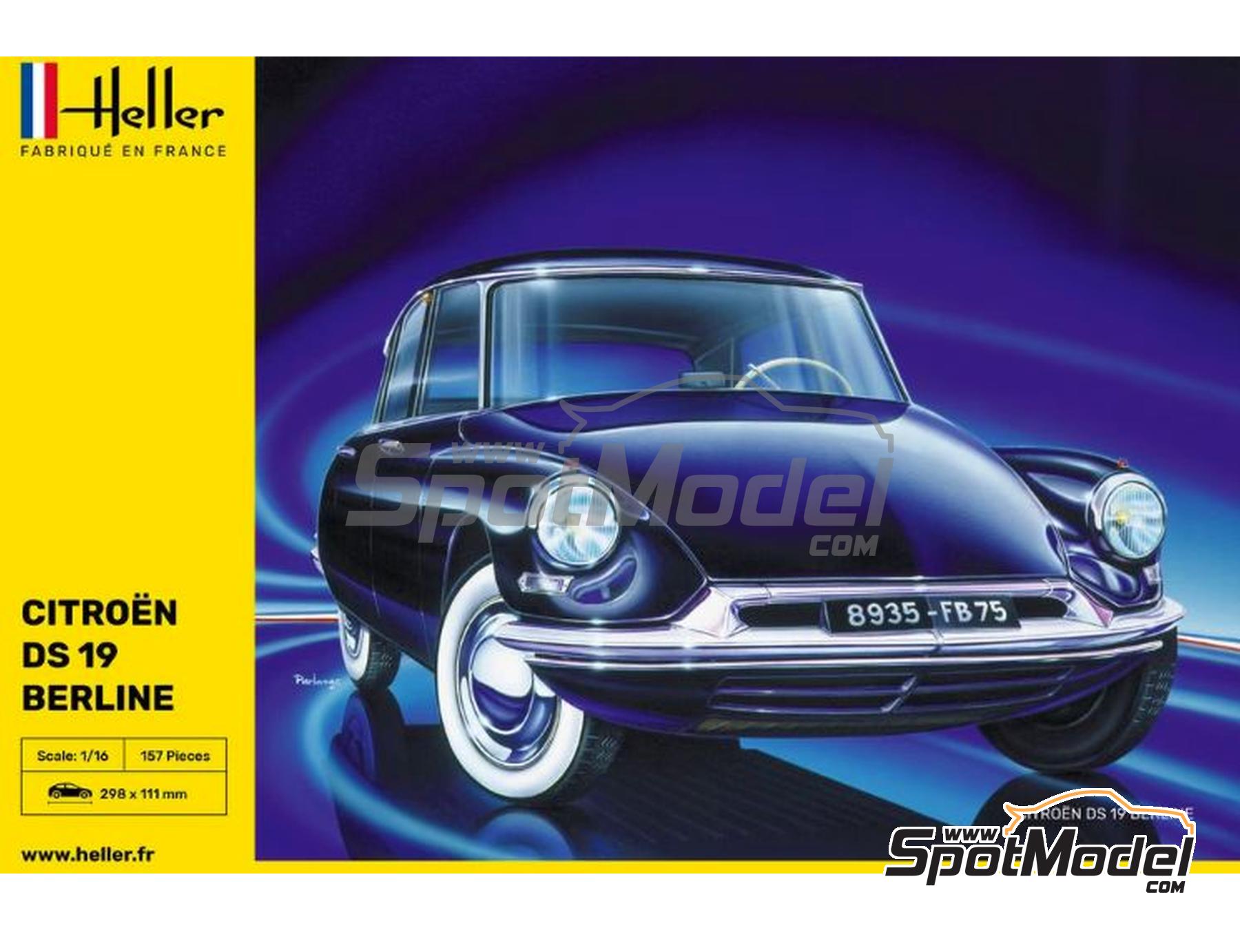 Image 1: Citro&euml;n DS 19 Berline | Car scale model kit in 1/16 scale manufactured by Heller (ref.&nbsp;80795, also 3279510807950)