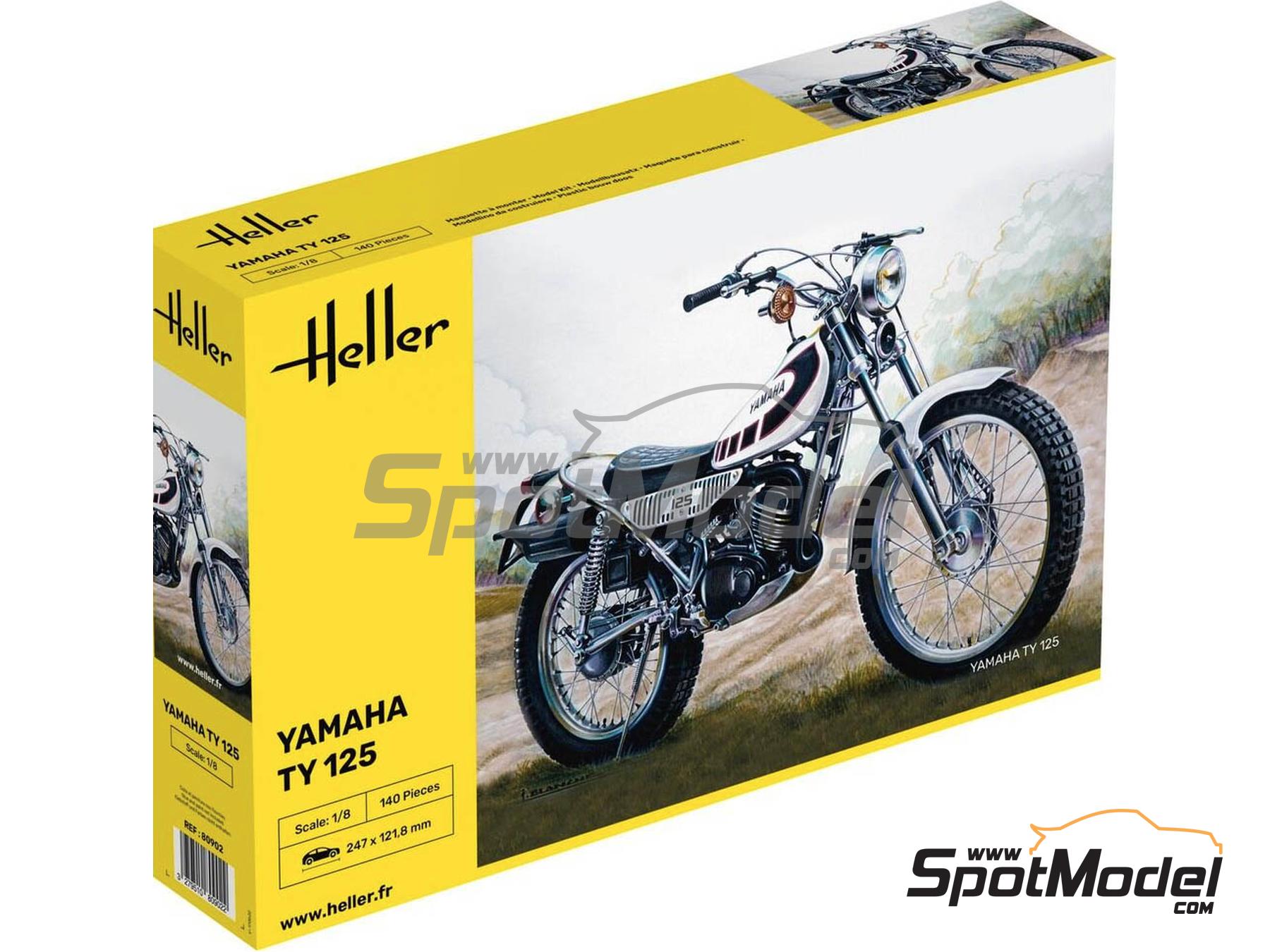 Image 1: Yamaha 125 TY | Maqueta de moto en escala&nbsp;1/8 fabricado por Heller (ref.&nbsp;80902, tambien 3279510809022)