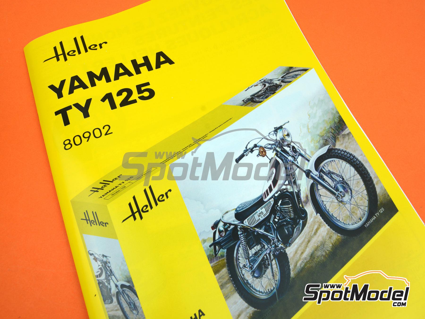 Image 10: Yamaha 125 TY | Maqueta de moto en escala&nbsp;1/8 fabricado por Heller (ref.&nbsp;80902, tambien 3279510809022)