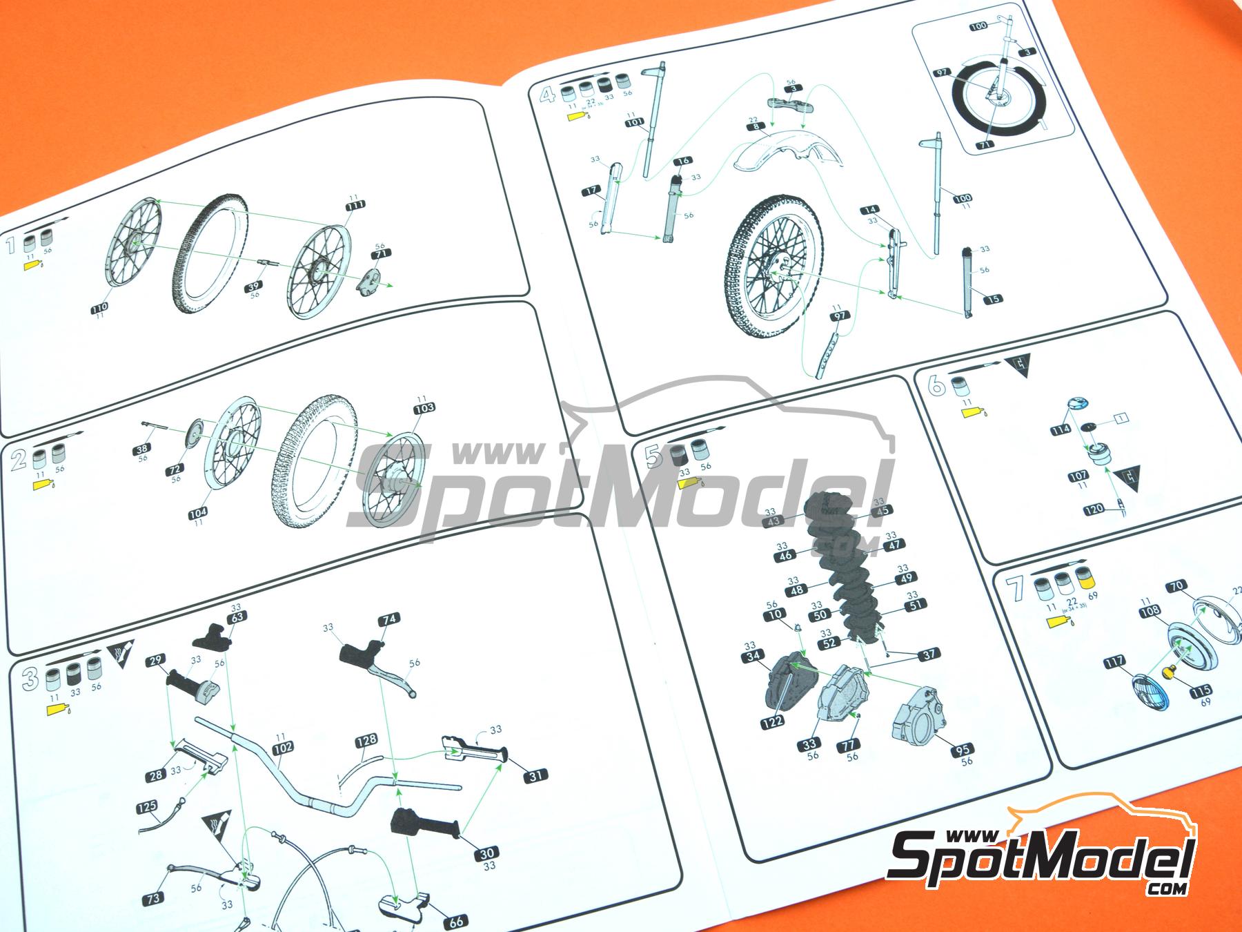 Image 11: Yamaha 125 TY | Maqueta de moto en escala&nbsp;1/8 fabricado por Heller (ref.&nbsp;80902, tambien 3279510809022)