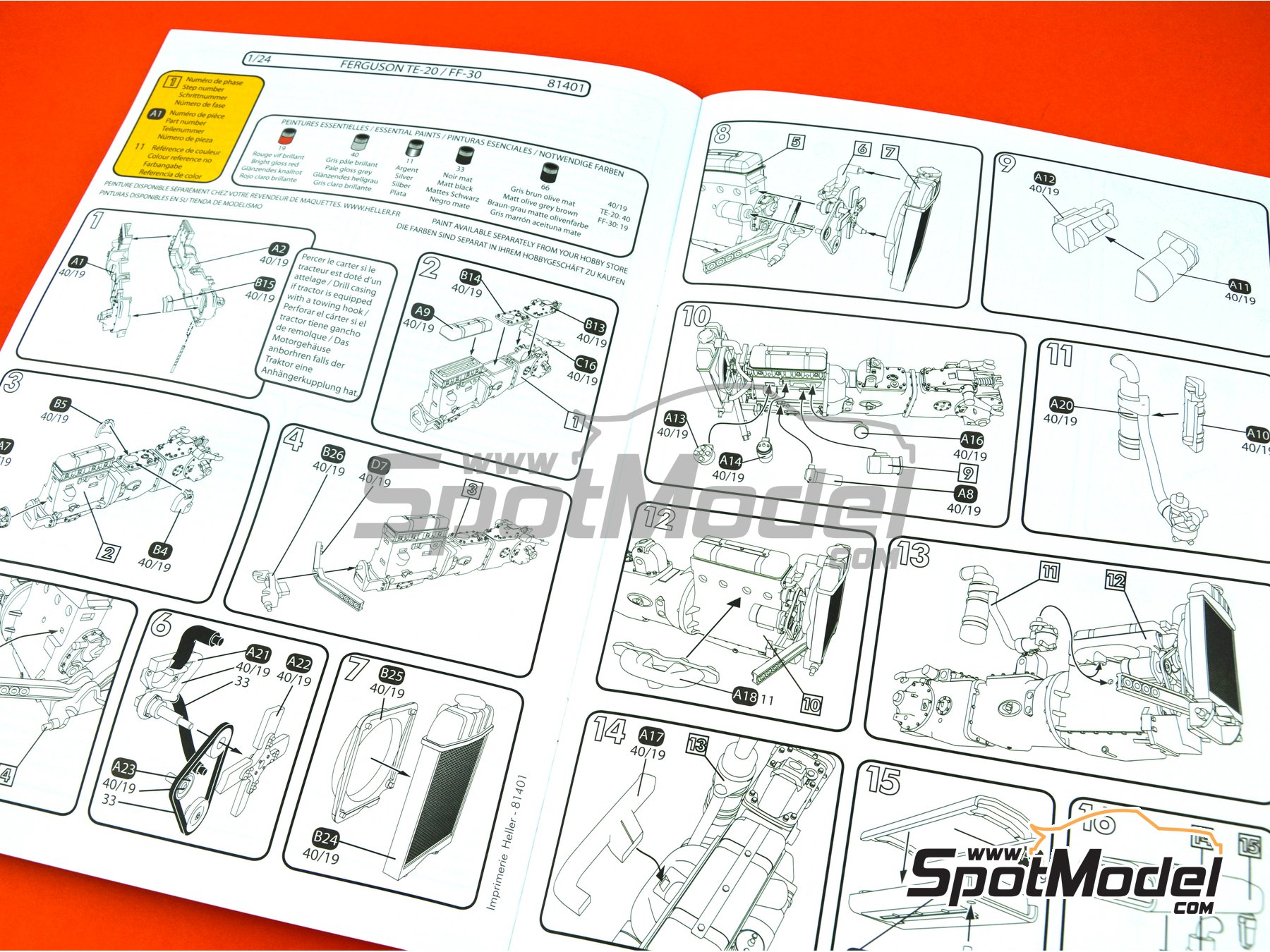 Image 6: Tractor Ferguson TE-20 "Petit Gris" | Maqueta de tractor en escala 1/24 fabricado por Heller (ref. 81401, tambien 3279510814019)