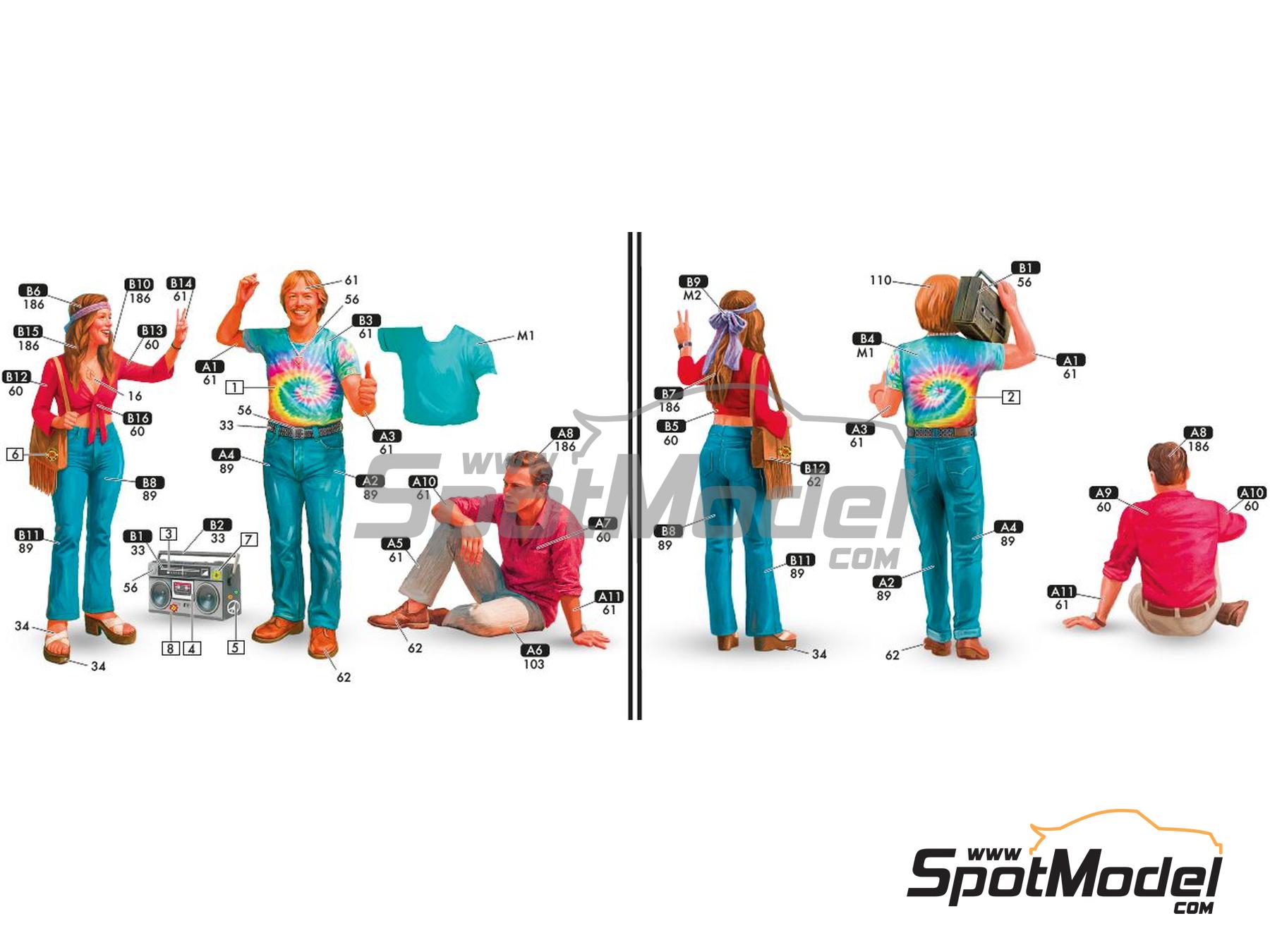 Image 2: Gente urbana de los 70s | Set de figuras en escala&nbsp;1/24 fabricado por Heller (ref.&nbsp;82757, tambien 3279510827576)