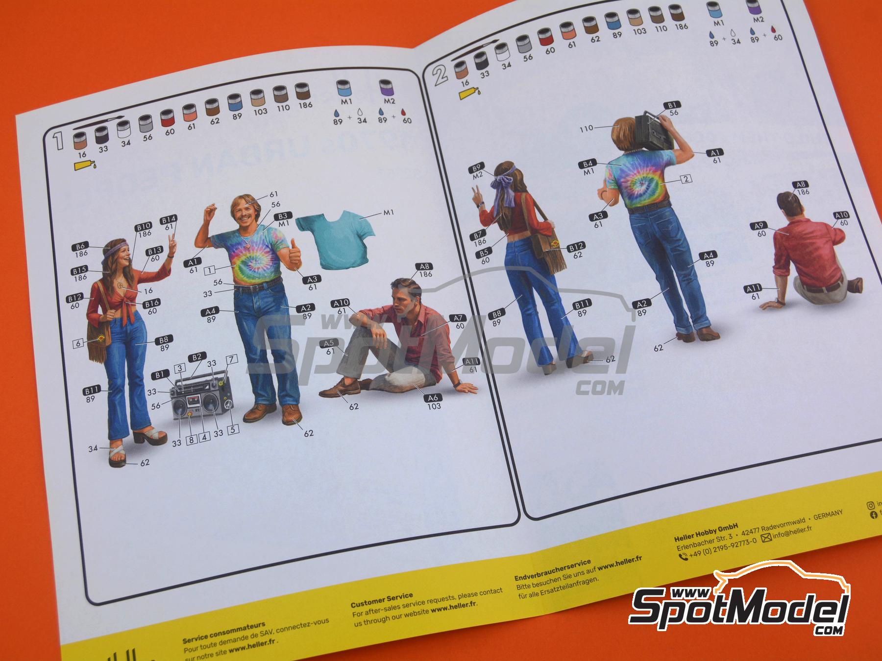 Image 4: Gente urbana de los 70s | Set de figuras en escala&nbsp;1/24 fabricado por Heller (ref.&nbsp;82757, tambien 3279510827576)