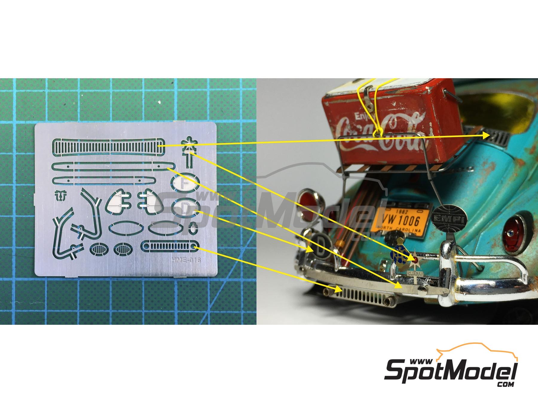 Image 2: Volkswagen Beetle - Set de detallado 2 | Detalle en escala&nbsp;1/24 fabricado por Highlight Model Studio (ref.&nbsp;HME-016, tambien 4545782063875)