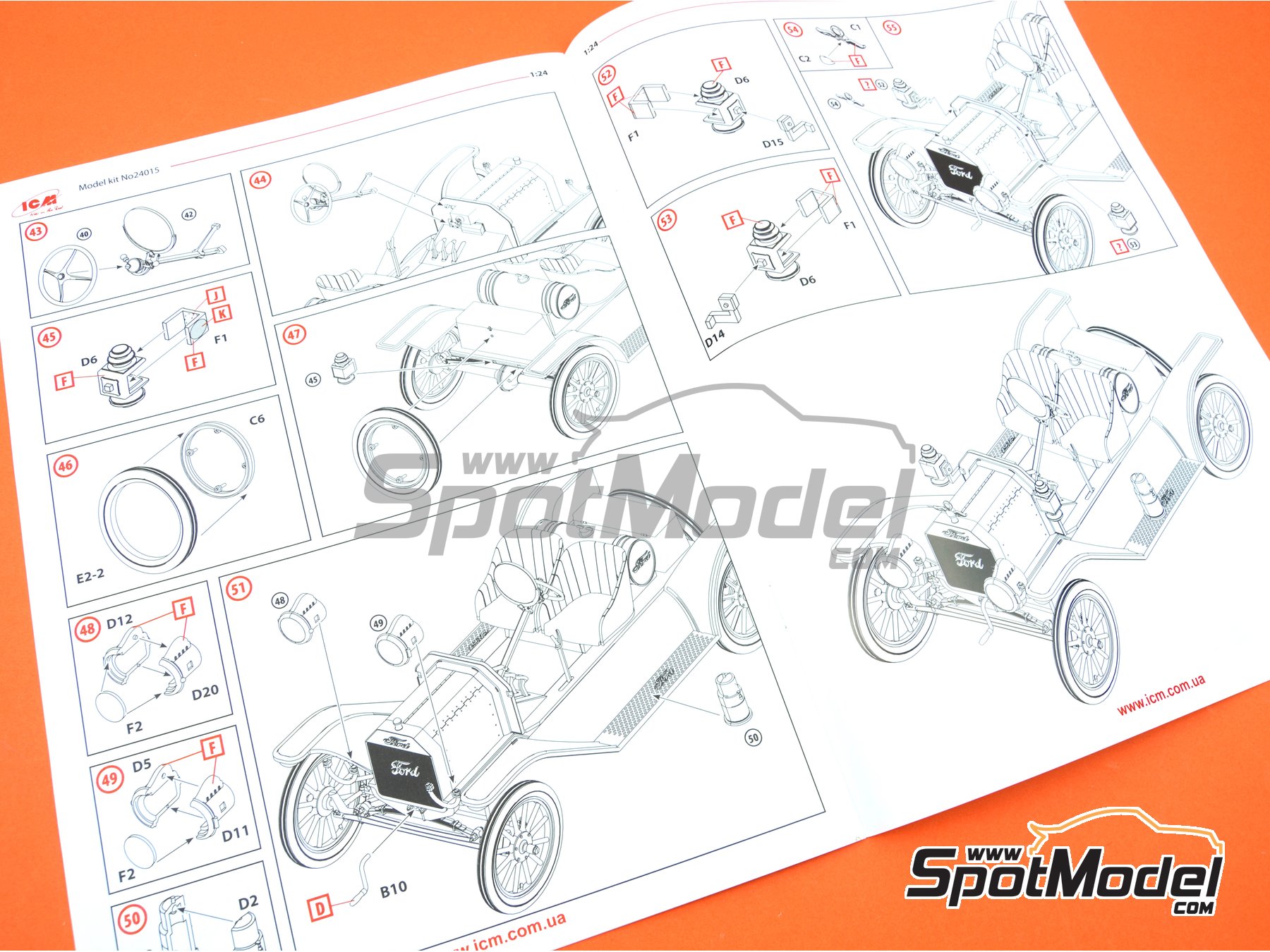 Image 7: Ford Model T Speedster -  1913 | Car scale model kit in 1/24 scale manufactured by ICM (ref.&nbsp;ICM24015, also 4823044405145 and 24015)