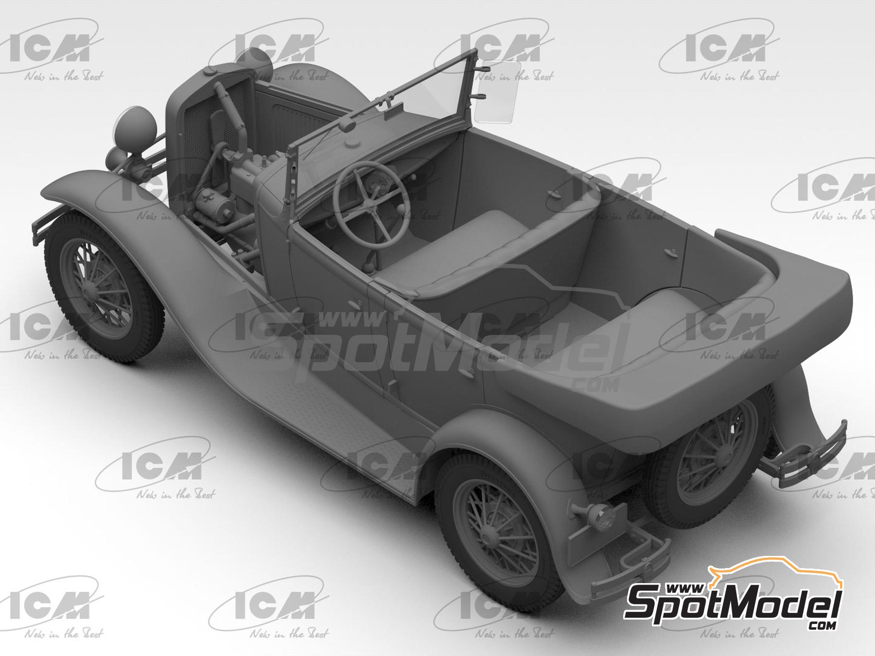 Image 4: Ford Model A Standard Phaeton -  1930 | Maqueta de coche en escala 1/24 fabricado por ICM (ref. ICM24051, tambien 4823044410798 y 24051)