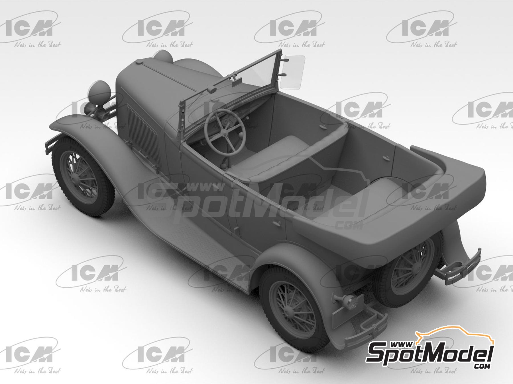 Image 5: Ford Model A Standard Phaeton -  1930 | Maqueta de coche en escala 1/24 fabricado por ICM (ref. ICM24051, tambien 4823044410798 y 24051)
