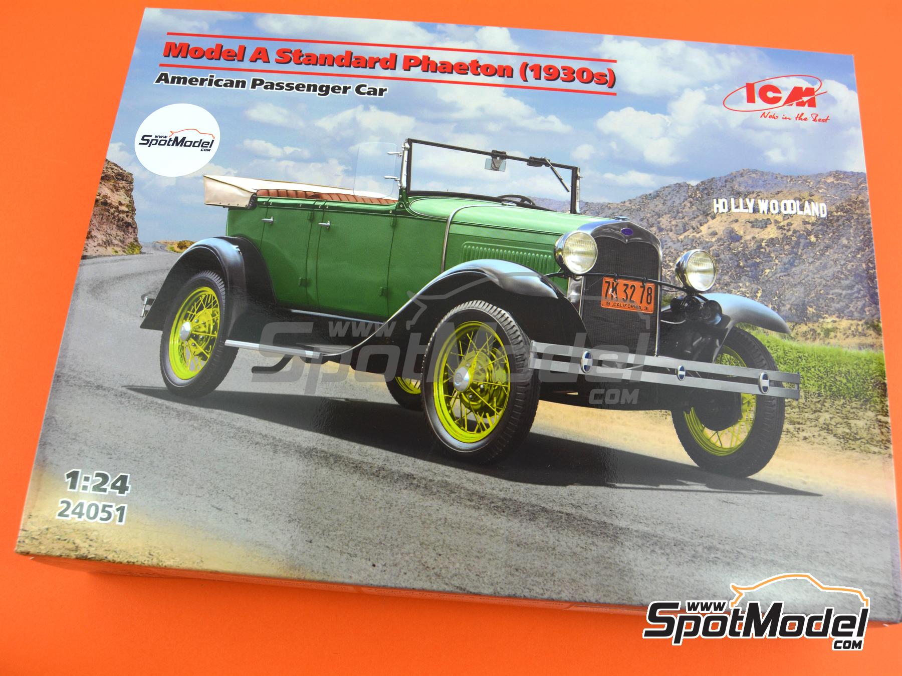 Image 6: Ford Model A Standard Phaeton -  1930 | Maqueta de coche en escala 1/24 fabricado por ICM (ref. ICM24051, tambien 4823044410798 y 24051)