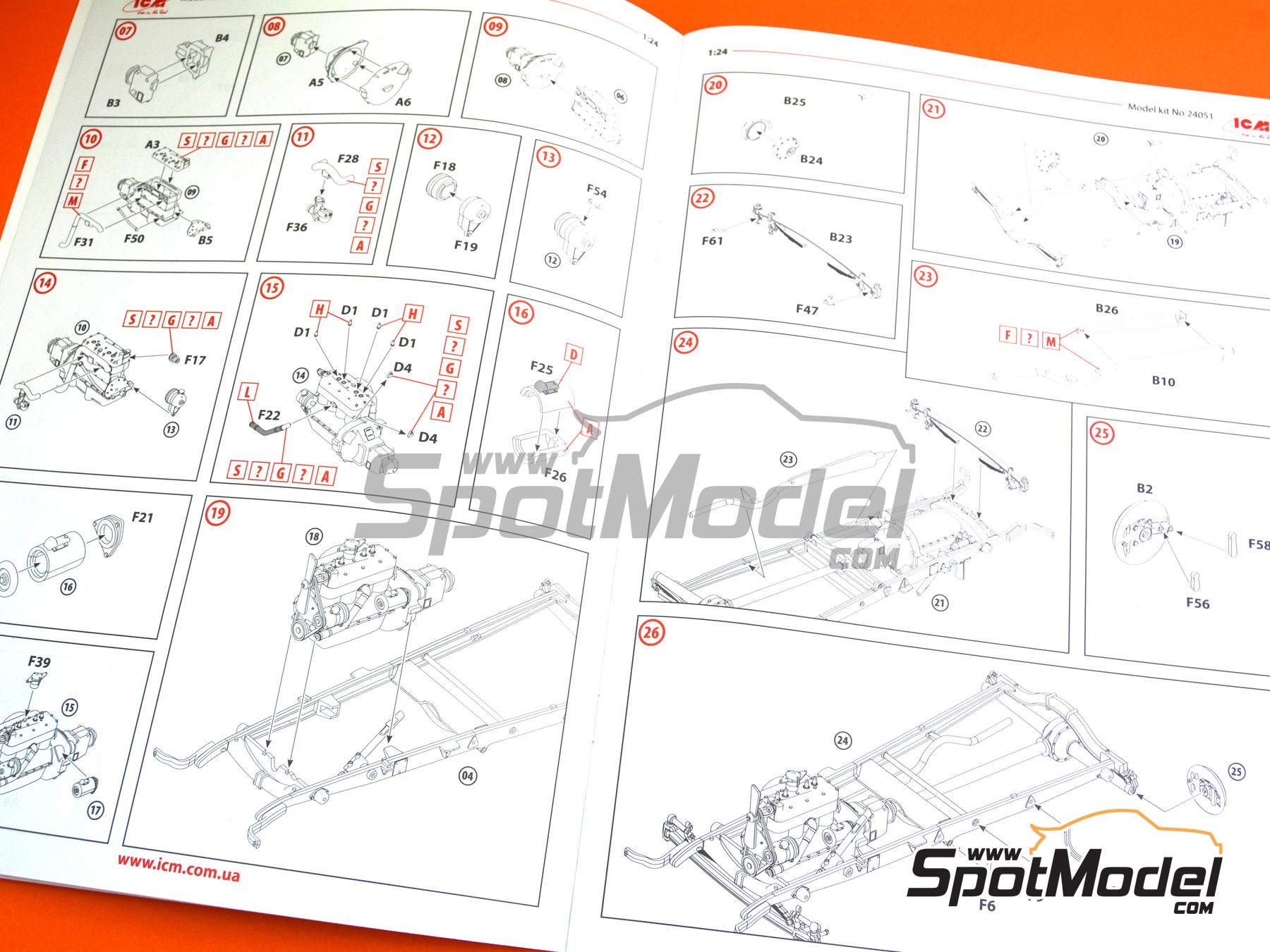 Image 10: Ford Model A Standard Phaeton -  1930 | Maqueta de coche en escala 1/24 fabricado por ICM (ref. ICM24051, tambien 4823044410798 y 24051)
