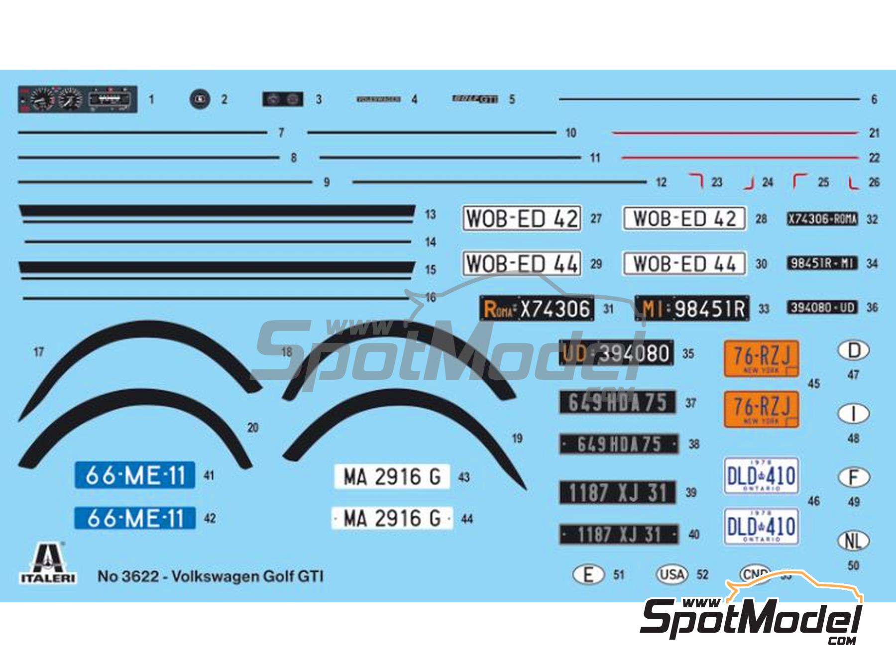 Image 2: Volkswagen Golf I GTI Rabbit -  1976, 1977 y 1978 | Maqueta de coche en escala&nbsp;1/24 fabricado por Italeri (ref.&nbsp;3622, tambien 8001283036221 y 3622S)