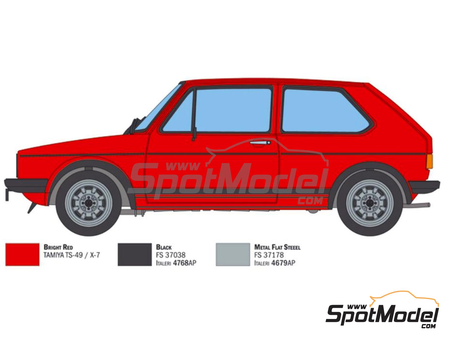 Image 3: Volkswagen Golf I GTI Rabbit -  1976, 1977 y 1978 | Maqueta de coche en escala&nbsp;1/24 fabricado por Italeri (ref.&nbsp;3622, tambien 8001283036221 y 3622S)