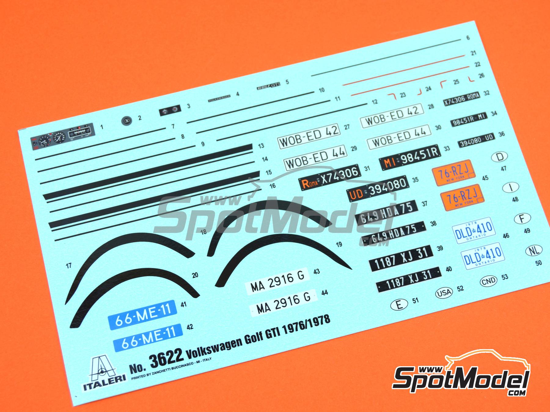 Image 16: Volkswagen Golf I GTI Rabbit -  1976, 1977 y 1978 | Maqueta de coche en escala&nbsp;1/24 fabricado por Italeri (ref.&nbsp;3622, tambien 8001283036221 y 3622S)