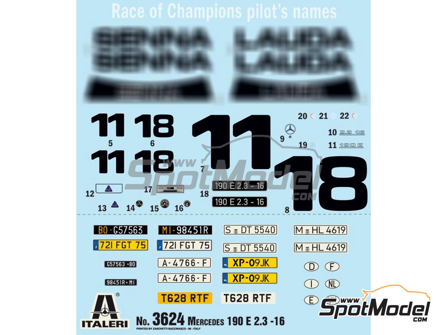 Image 2: Mercedes Benz 190E 2.3 16v - Carrera de Campeones 1984 | Maqueta de coche en escala 1/24 fabricado por Italeri (ref. 3624, tambien 8001283036245)