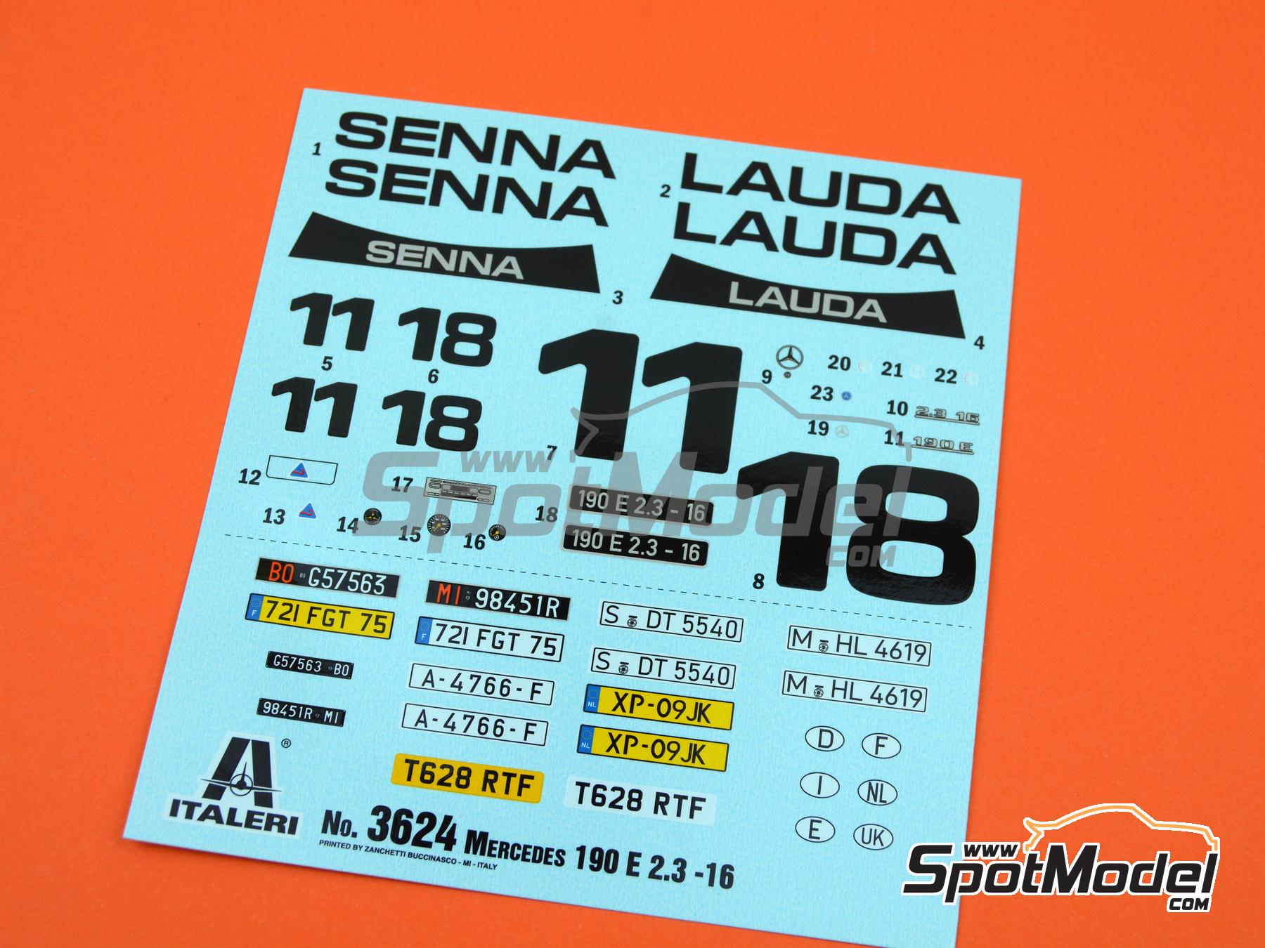 Image 14: Mercedes Benz 190E 2.3 16v - Carrera de Campeones 1984 | Maqueta de coche en escala 1/24 fabricado por Italeri (ref. 3624, tambien 8001283036245)