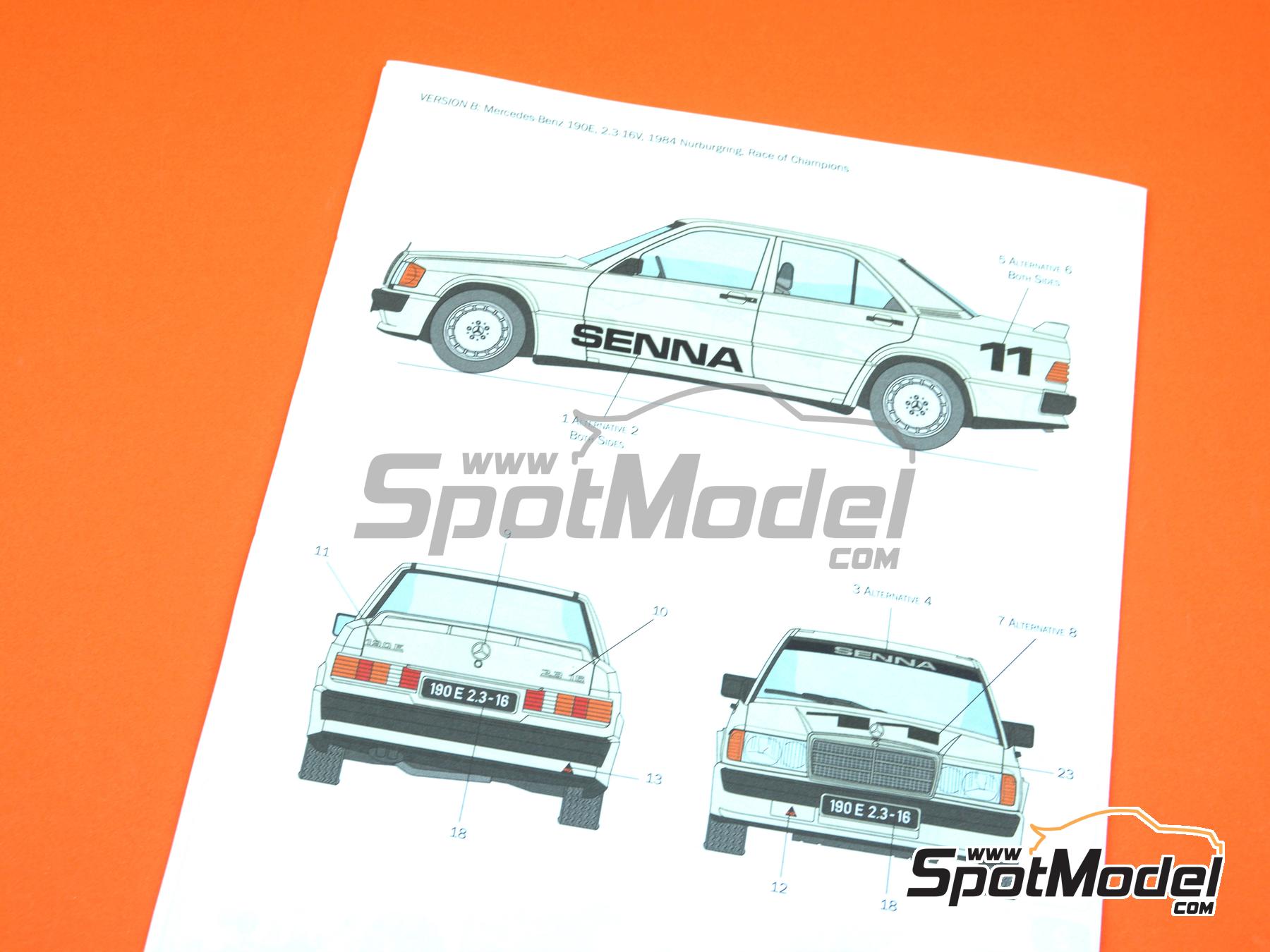 Image 17: Mercedes Benz 190E 2.3 16v - Carrera de Campeones 1984 | Maqueta de coche en escala 1/24 fabricado por Italeri (ref. 3624, tambien 8001283036245)