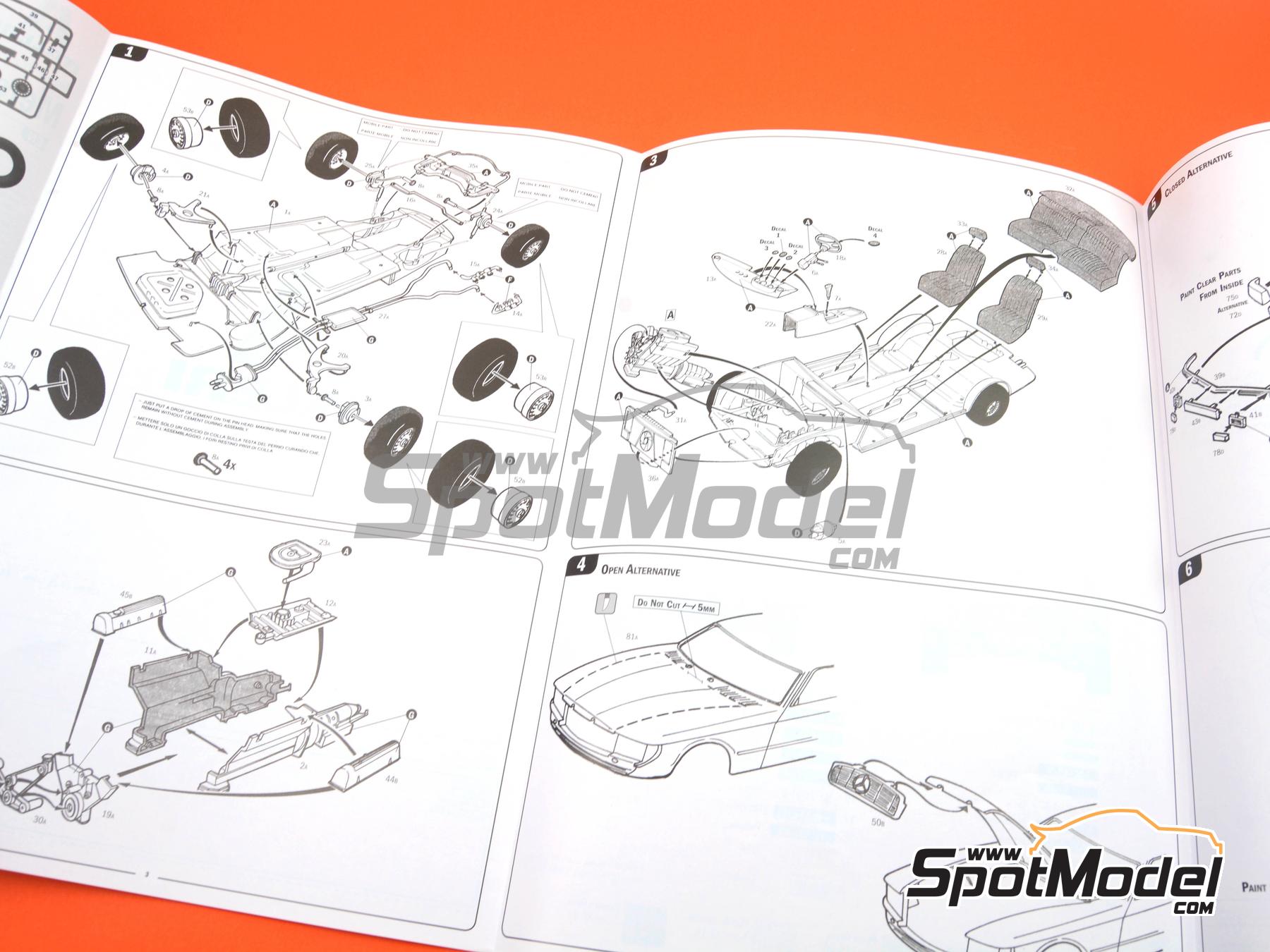 Image 16: Mercedes 500 SLC | Car scale model kit in 1/24 scale manufactured by Italeri (ref.&nbsp;3633, also 8001283036337)