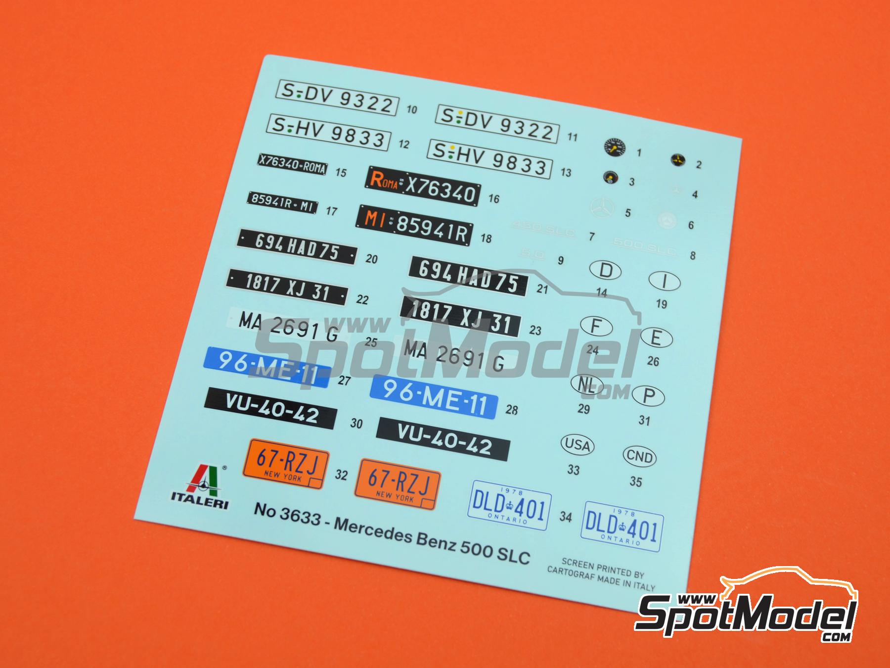 Image 18: Mercedes 500 SLC | Car scale model kit in 1/24 scale manufactured by Italeri (ref.&nbsp;3633, also 8001283036337)