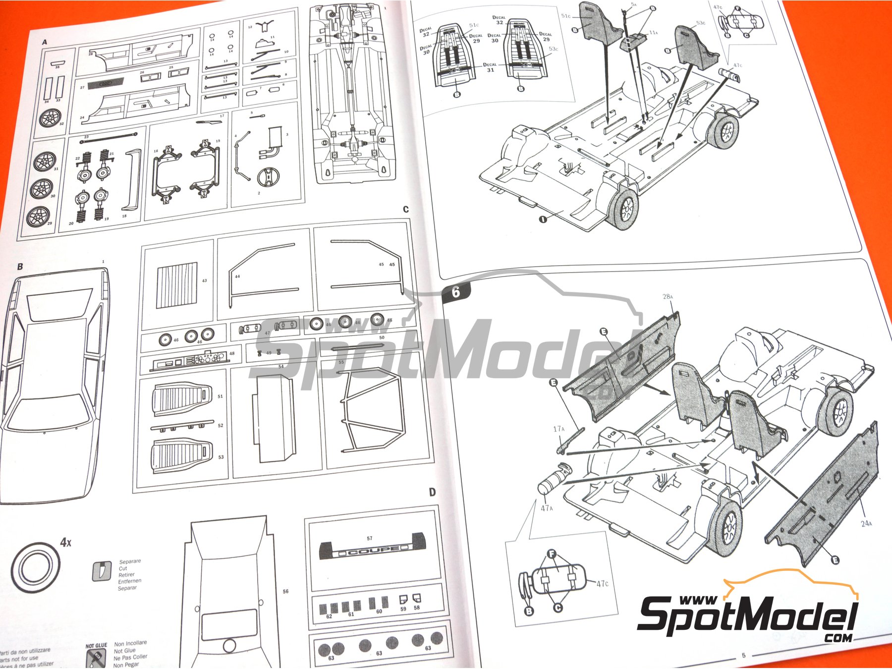 Image 9: Audi Quattro Rally Equipo Audi Sport - Rally de Monte Carlo - Rallye Automobile de Monte-Carlo 1981 | Maqueta de coche en escala&nbsp;1/24 fabricado por Italeri (ref.&nbsp;3642, tambien 8001283036429, IT3642 y 03642)