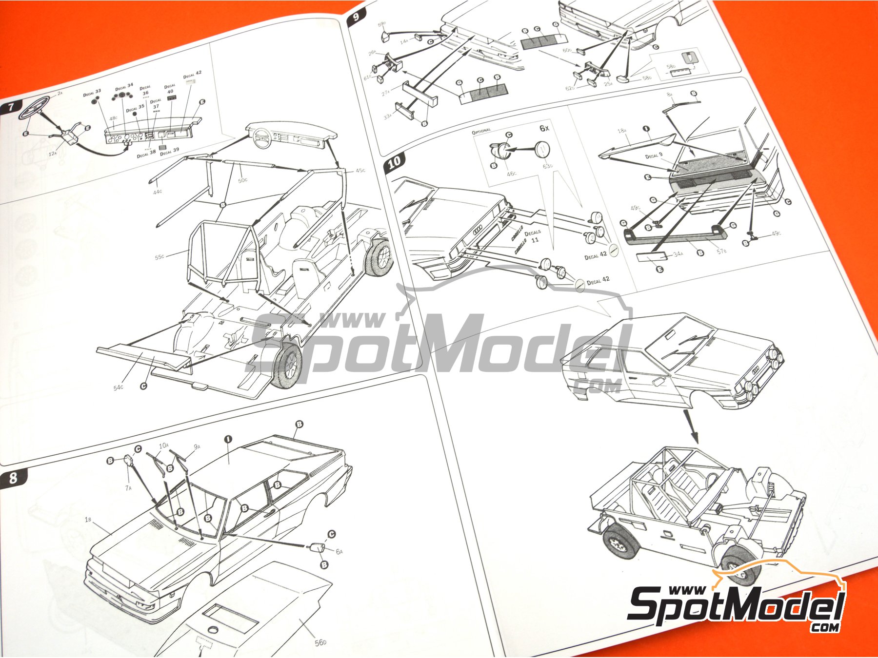 Image 10: Audi Quattro Rally Equipo Audi Sport - Rally de Monte Carlo - Rallye Automobile de Monte-Carlo 1981 | Maqueta de coche en escala&nbsp;1/24 fabricado por Italeri (ref.&nbsp;3642, tambien 8001283036429, IT3642 y 03642)
