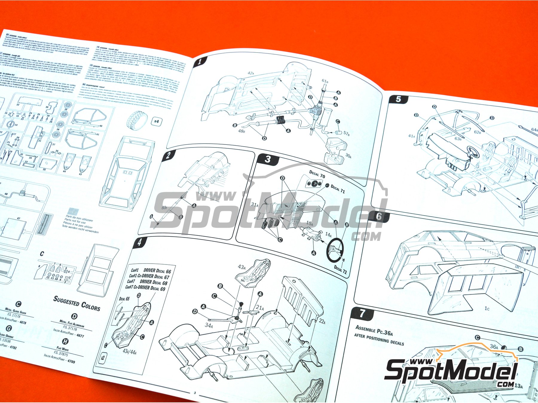 Image 11: Lancia Delta HF Integrale 16V Martini International Racing Team - Monte Carlo Rally - Rallye Automobile de Monte-Carlo 1990 | Car scale model kit in 1/24 scale manufactured by Italeri (ref. 3658, also 8001283036580)